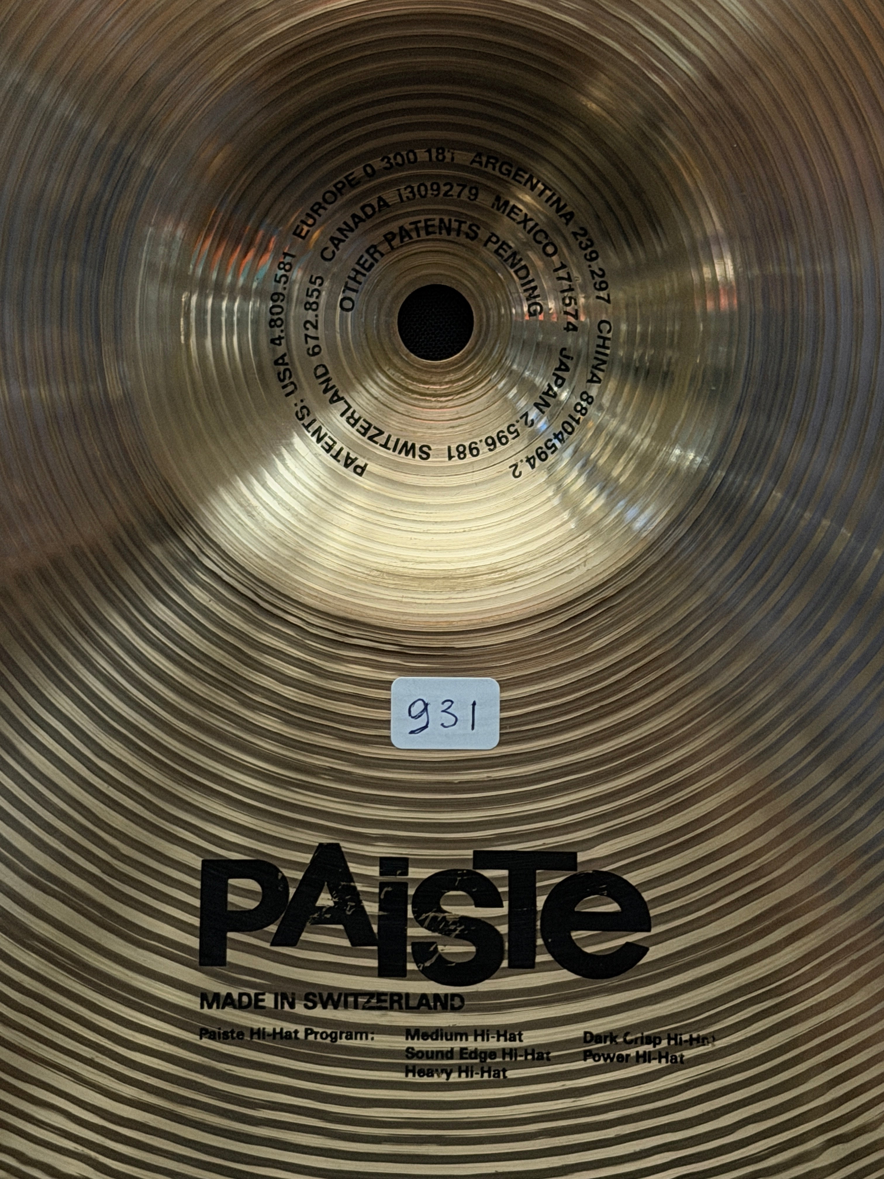 13" Paiste Signature Power Hi-Hat 1060-931 grams from 1998