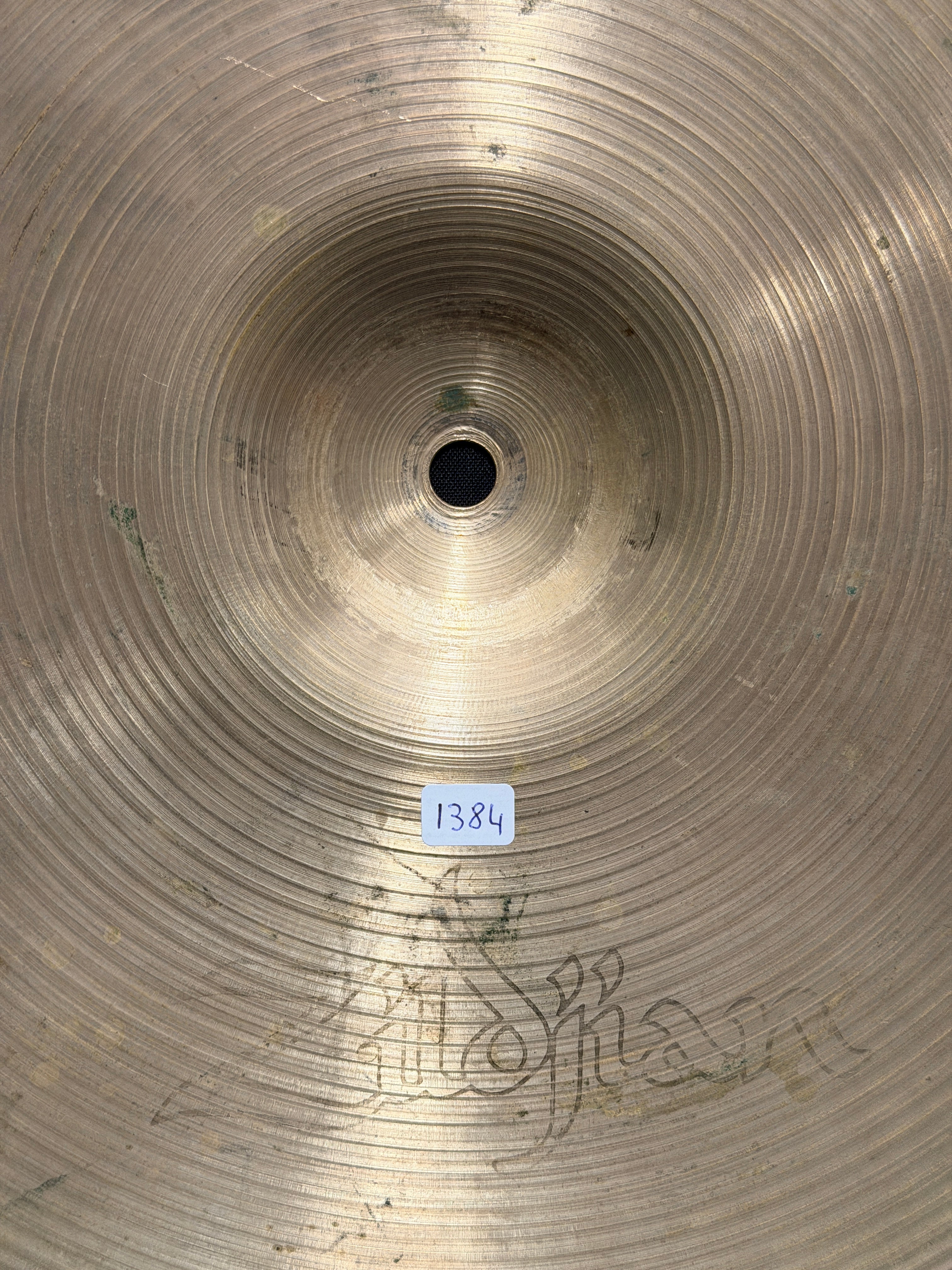 14" Zildjian Avedis Hi-Hat hollow logo from 1970's 1384-690 grams