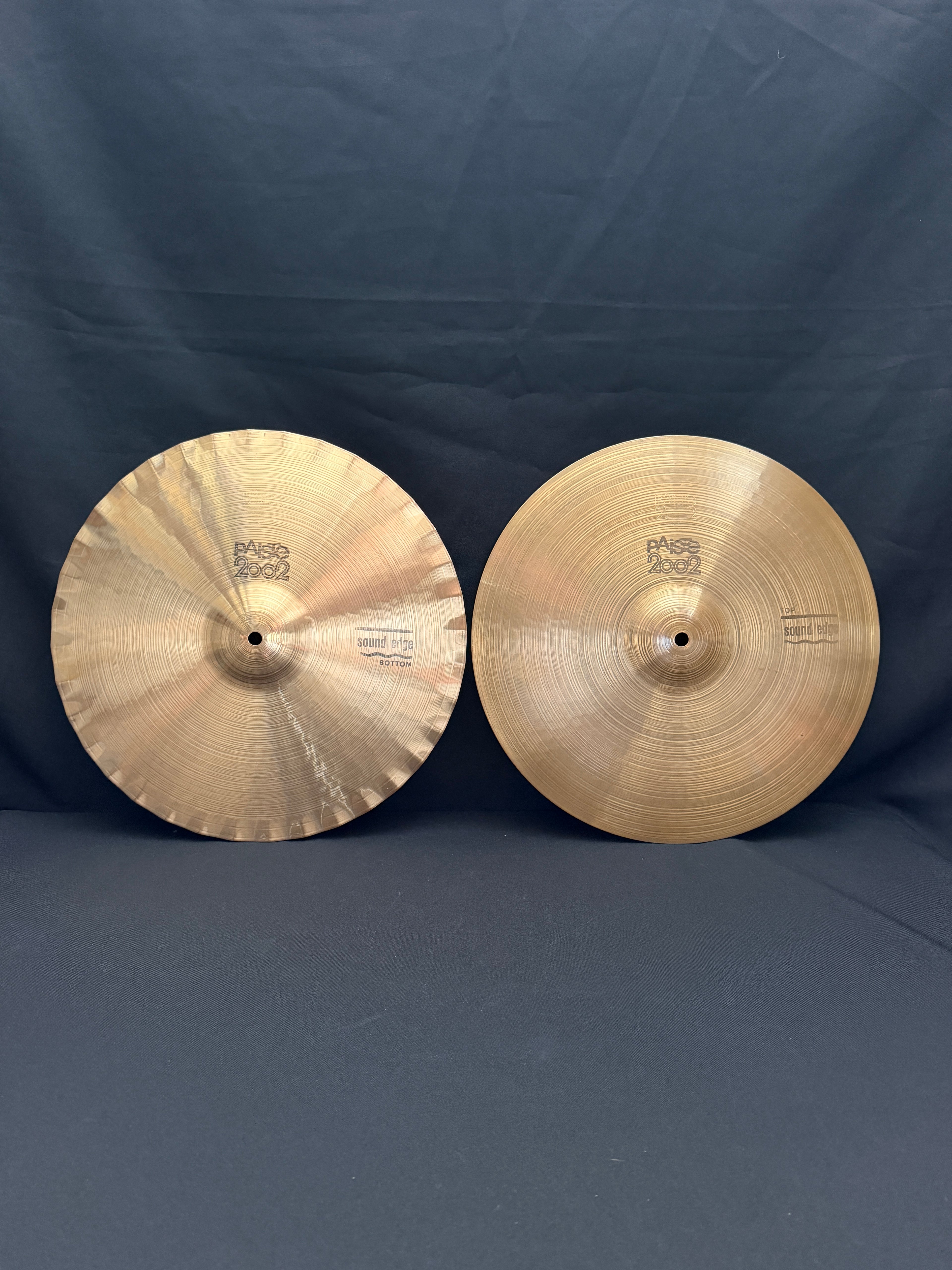15" Paiste 2002 Sound Edge Hi-Hat black logo from 1979