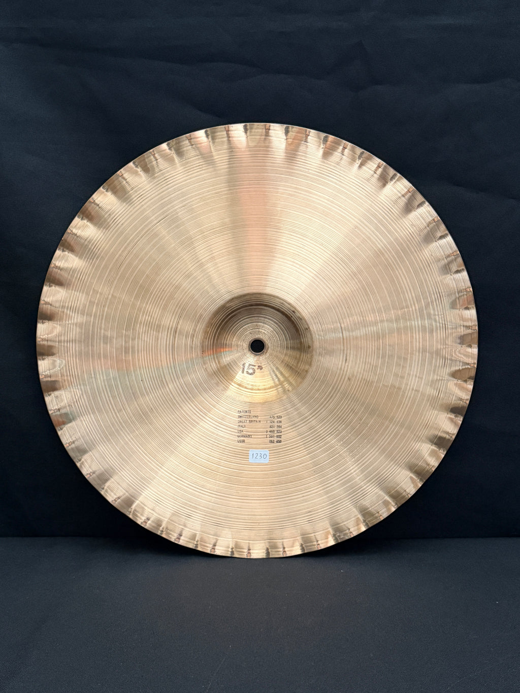 15" Paiste 2002 Sound Edge Hi-Hat black logo from 1979