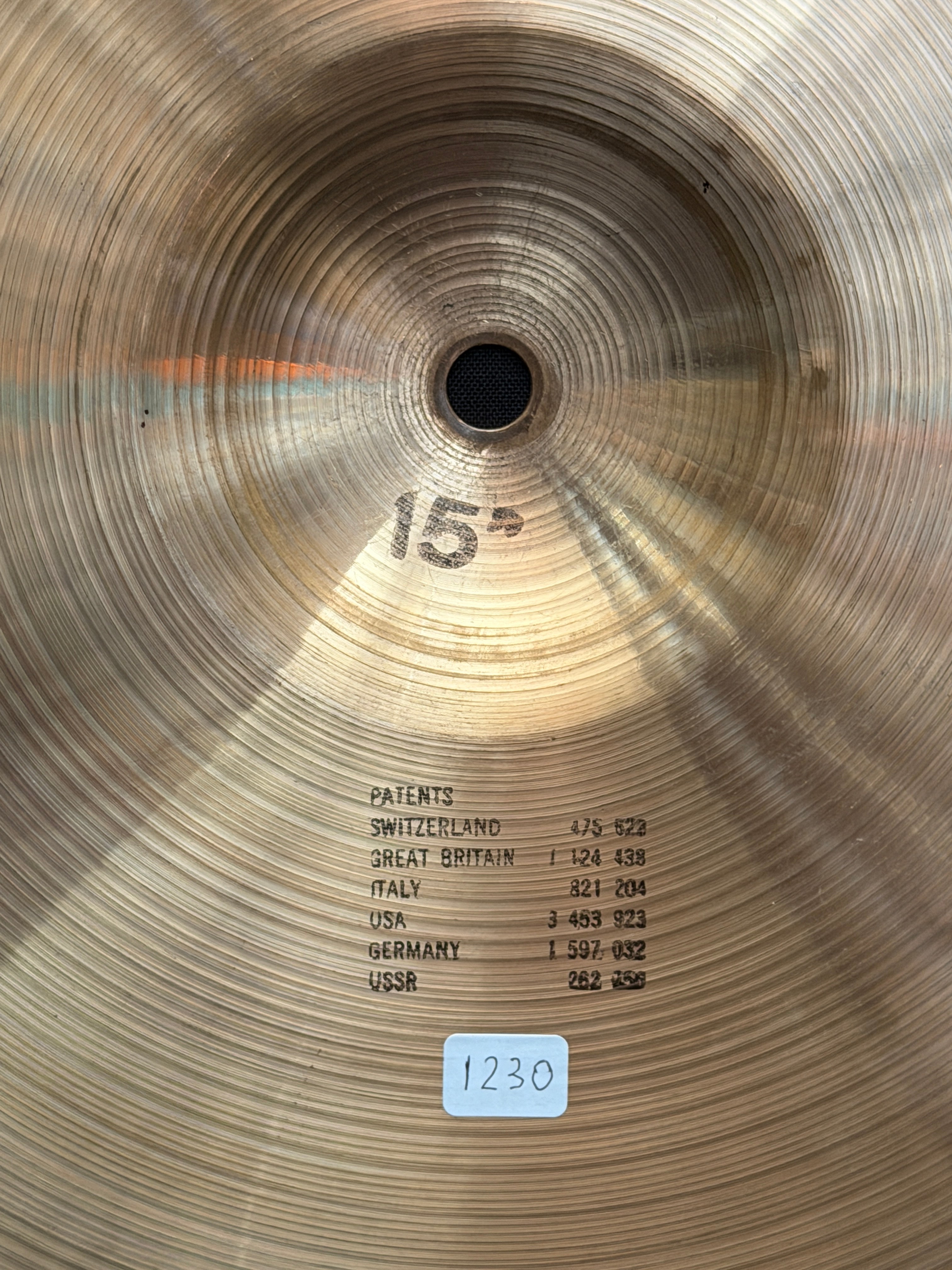 15" Paiste 2002 Sound Edge Hi-Hat black logo from 1979