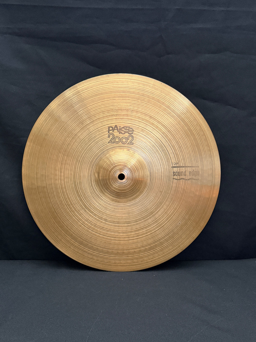 15" Paiste 2002 Sound Edge Hi-Hat black logo from 1979