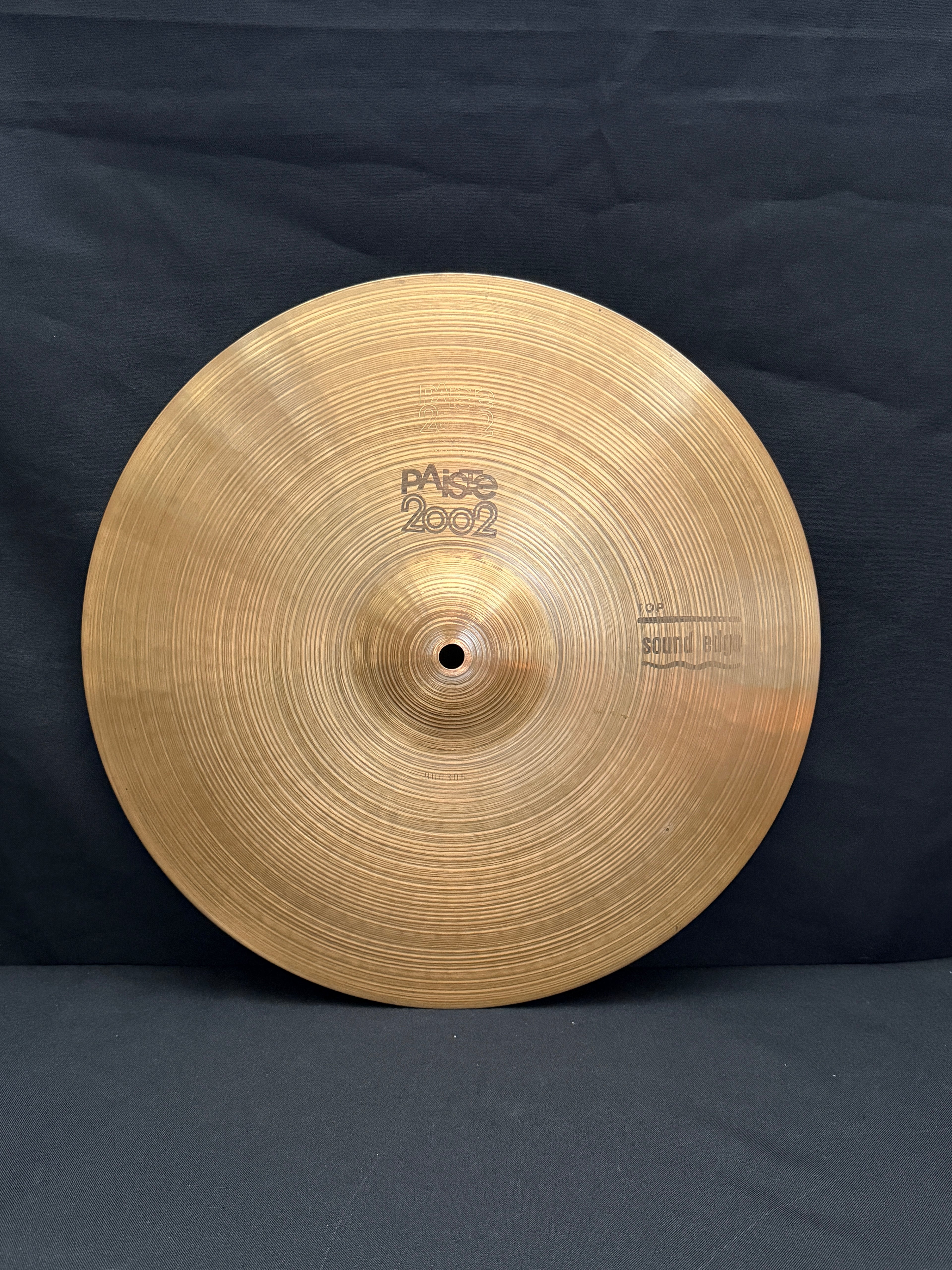 15" Paiste 2002 Sound Edge Hi-Hat black logo from 1979
