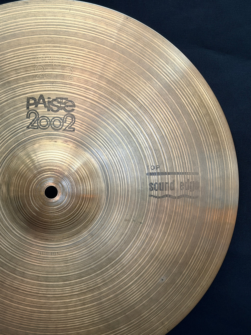 15" Paiste 2002 Sound Edge Hi-Hat black logo from 1979