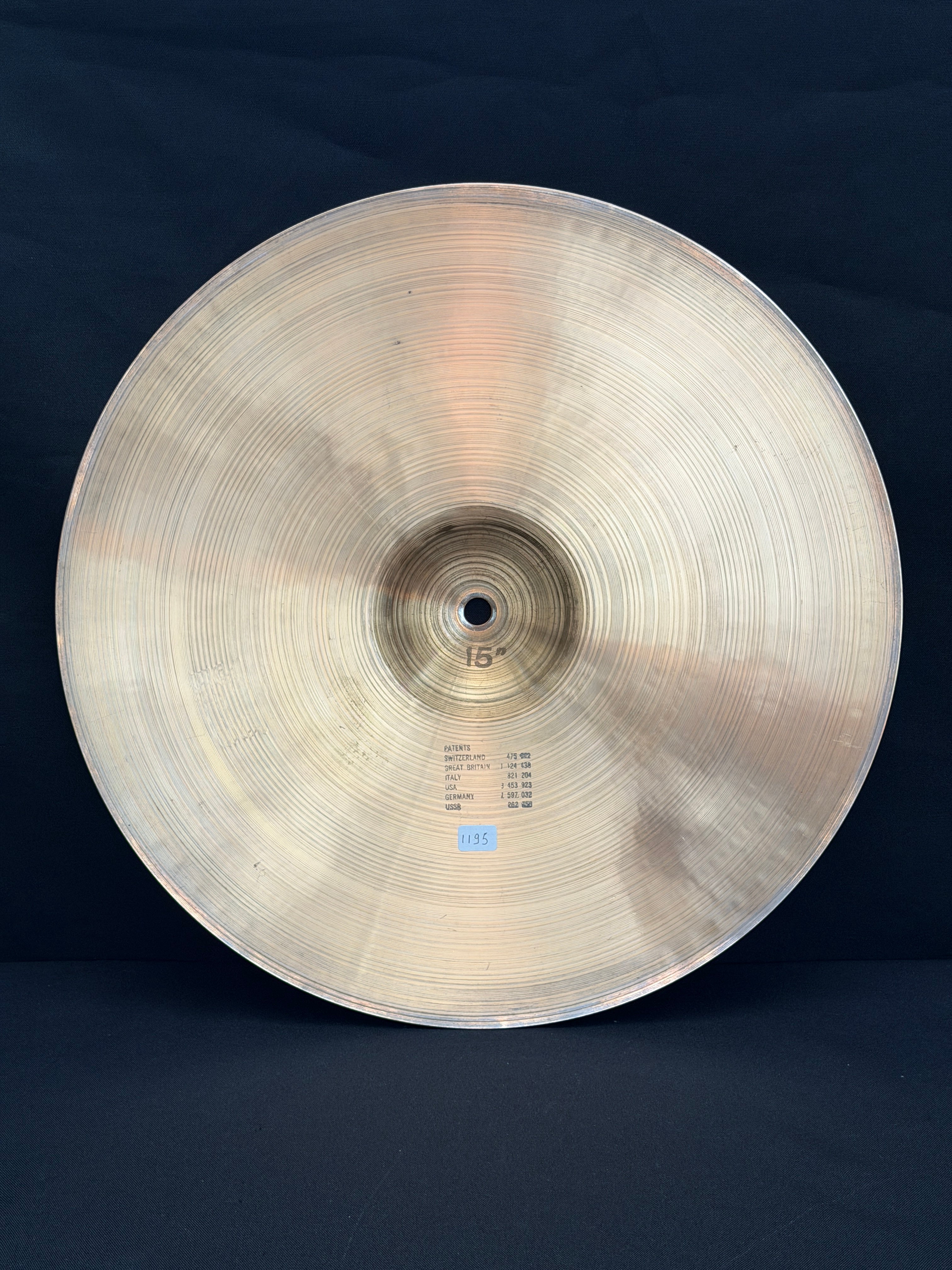 15" Paiste 2002 Sound Edge Hi-Hat black logo from 1979