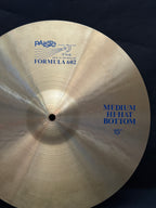 15" Paiste 602 Medium Hi-Hat Blue Logo from 1982