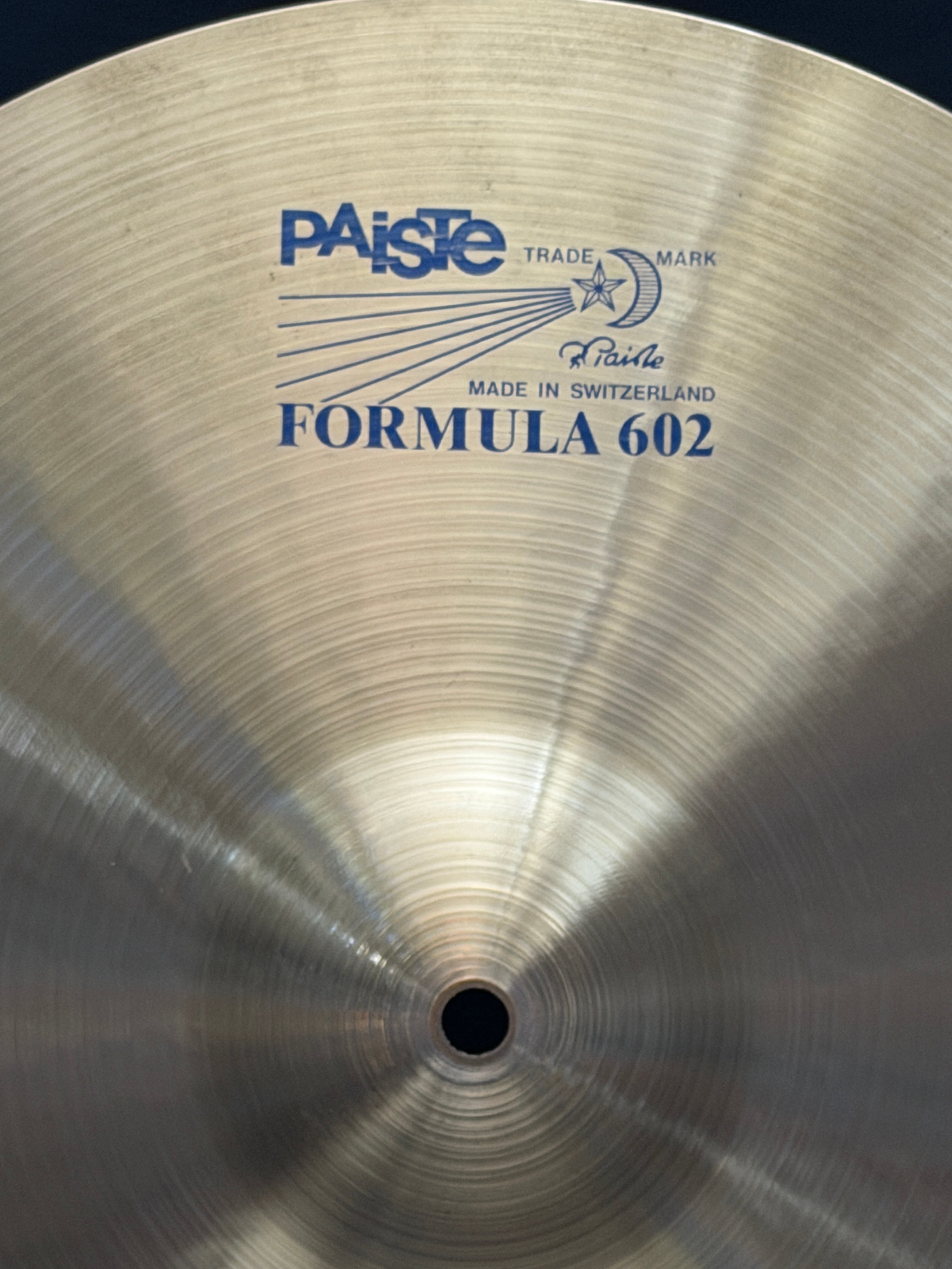 15" Paiste 602 Medium Hi-Hat Blue Logo from 1982