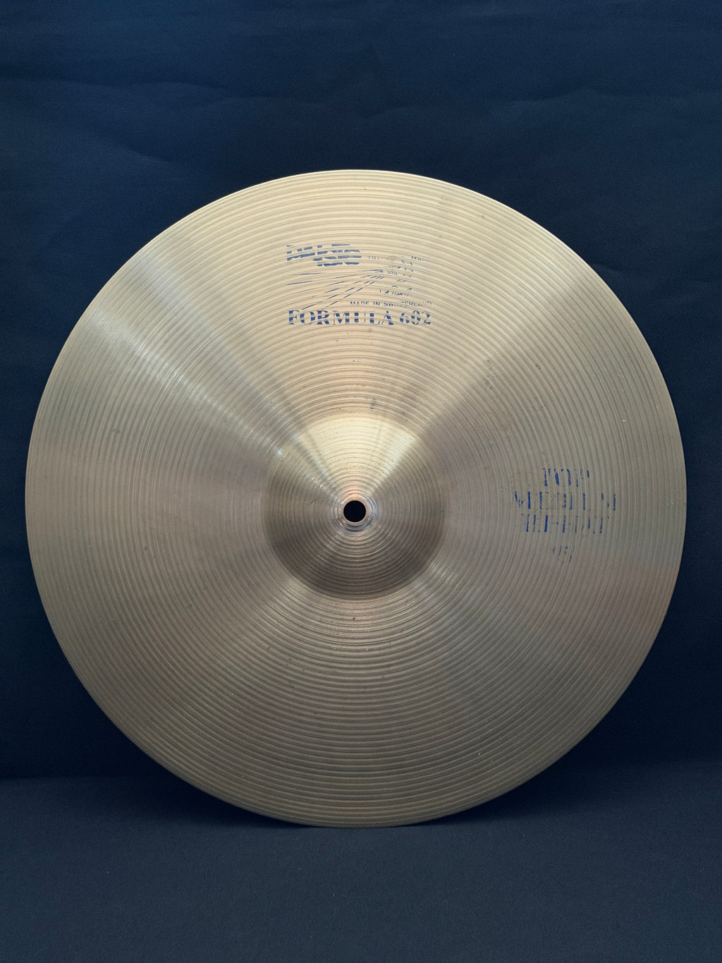 15" Paiste 602 Medium Hi-Hat Blue Logo from 1982