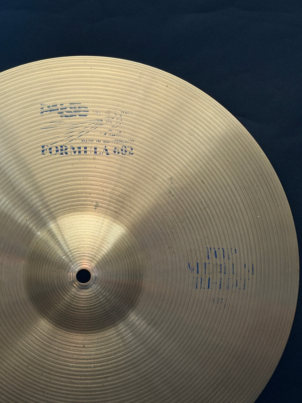 15" Paiste 602 Medium Hi-Hat Blue Logo from 1982