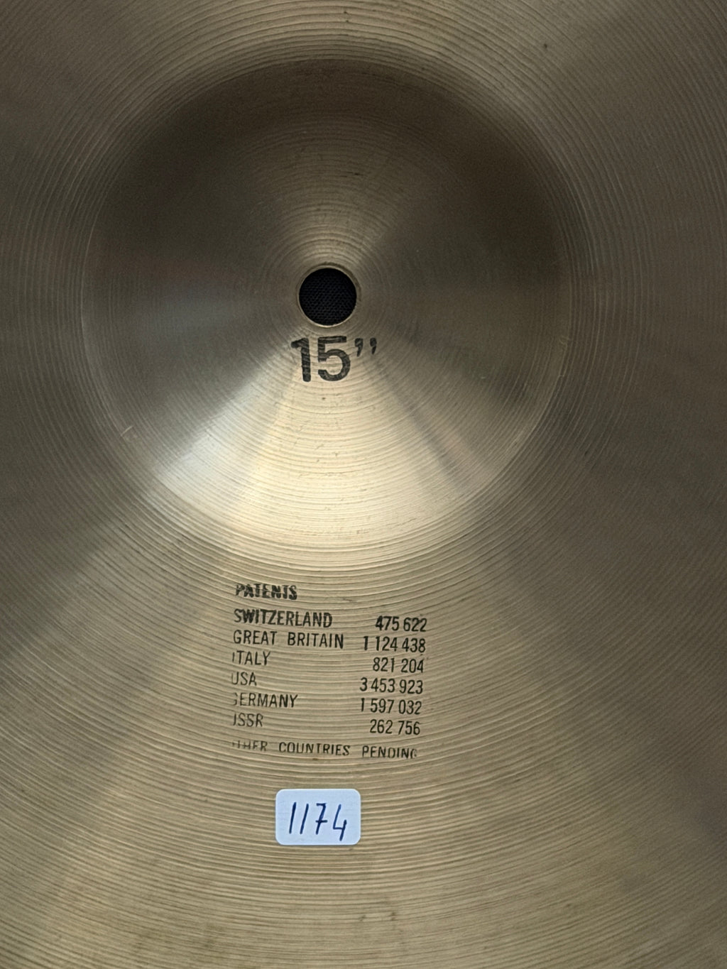 15" Paiste 602 Sound Edge Hi-Hat 1174 - 1111 from 1973-76