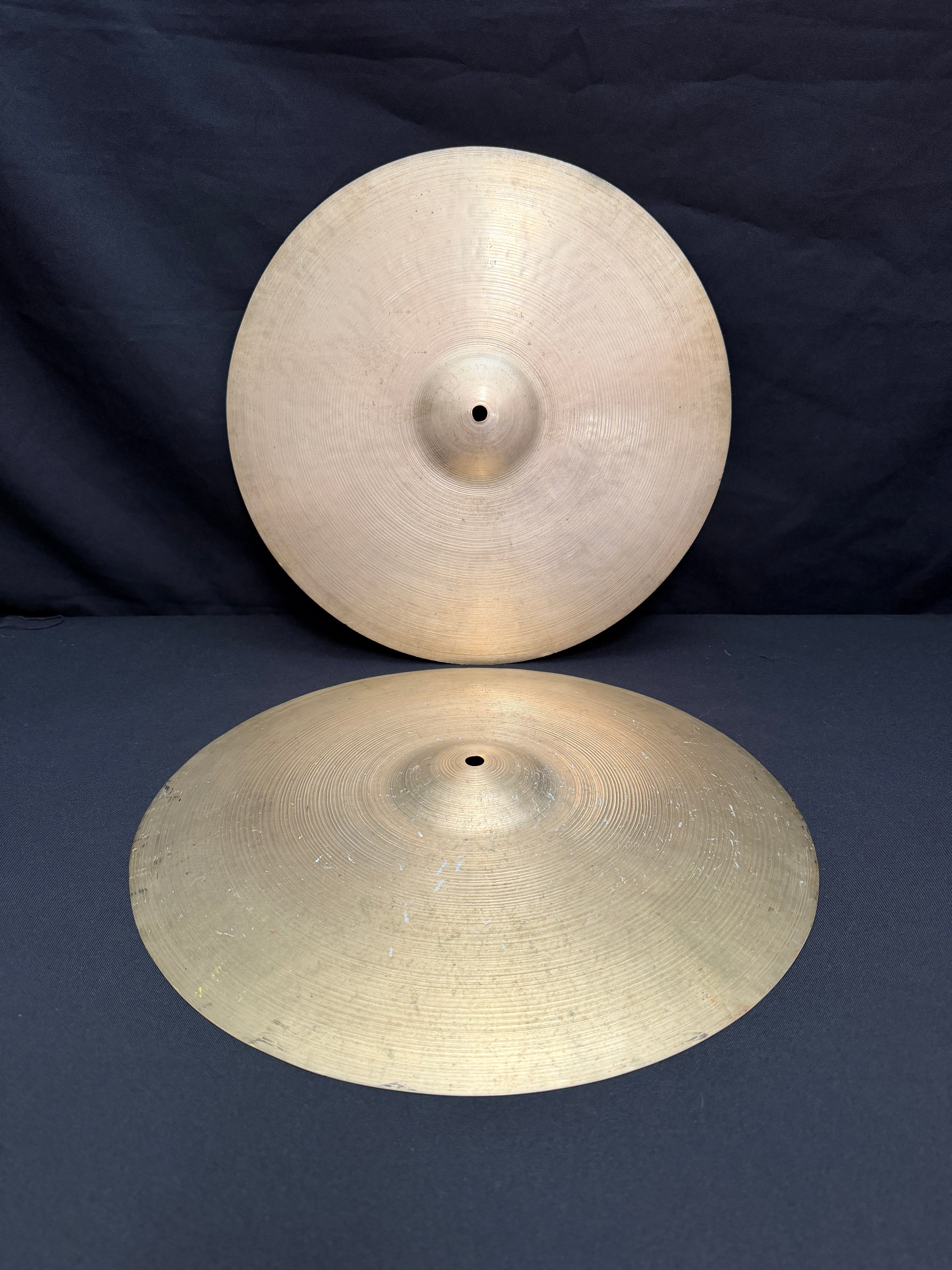 15" Zildjian Avedis Trans Stamp Hi-Hat from 1940's-1950's 769-747 grams