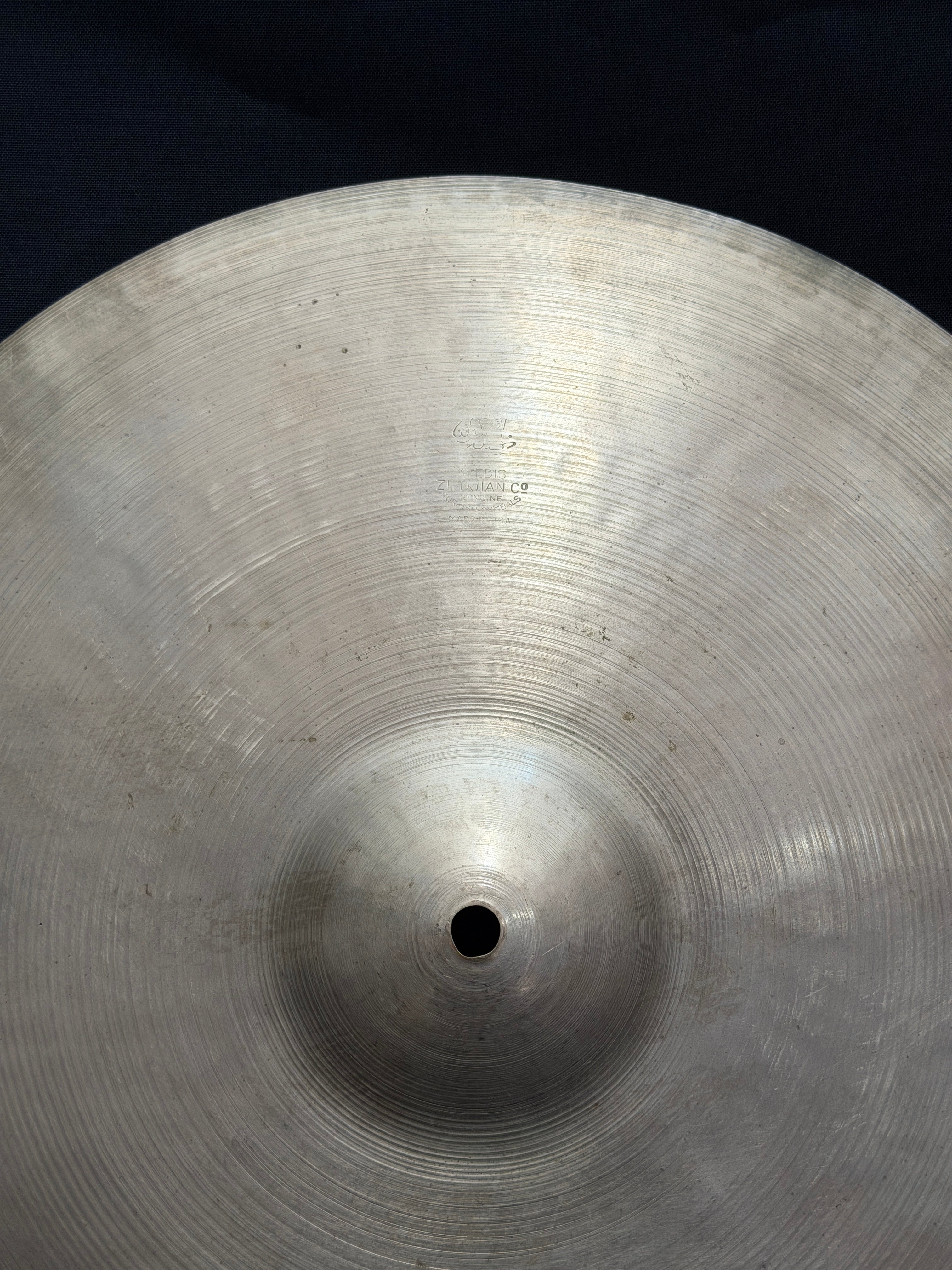 15" Zildjian Avedis Trans Stamp Hi-Hat from 1940's-1950's 769-747 grams