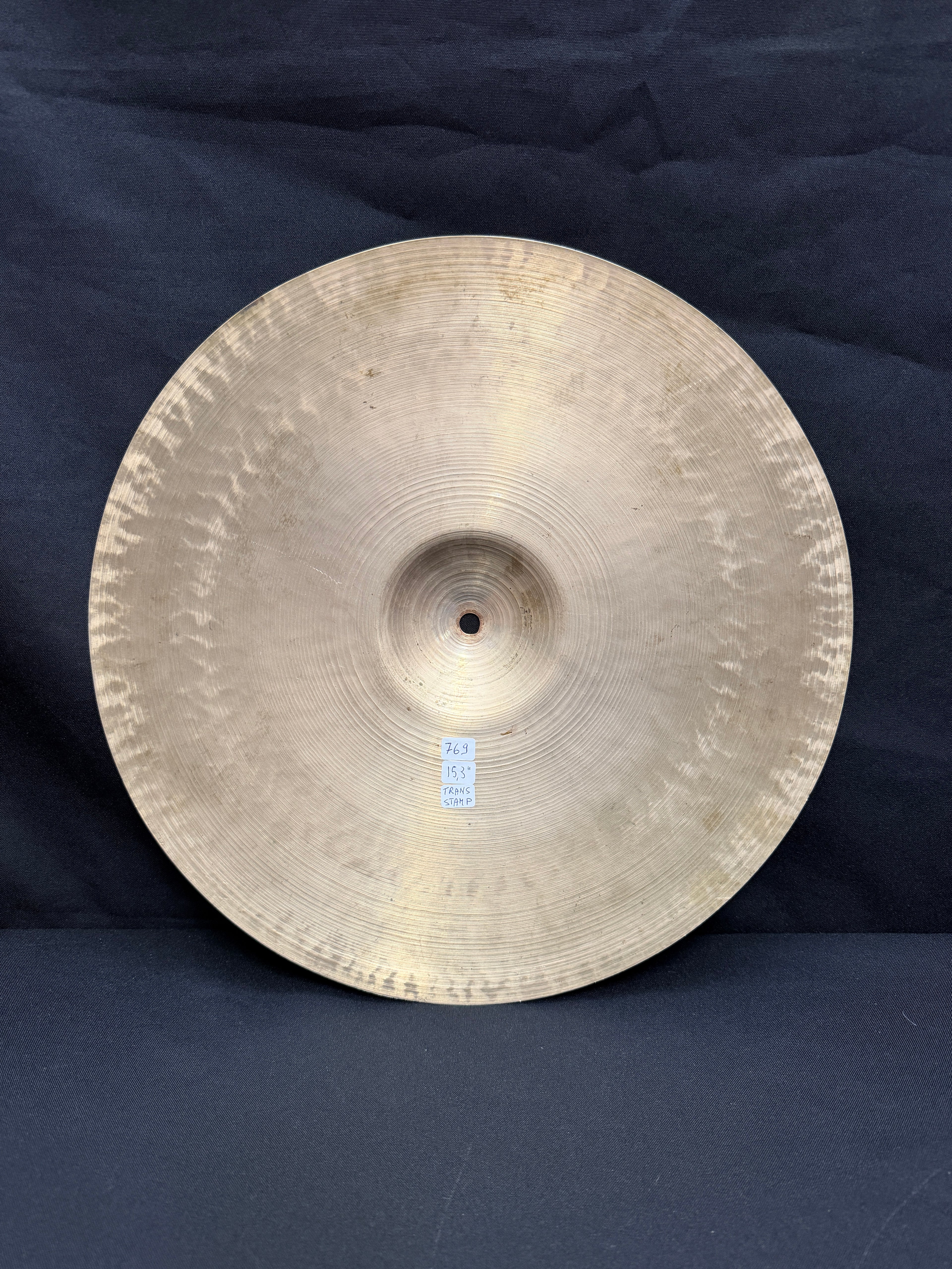 15" Zildjian Avedis Trans Stamp Hi-Hat from 1940's-1950's 769-747 grams