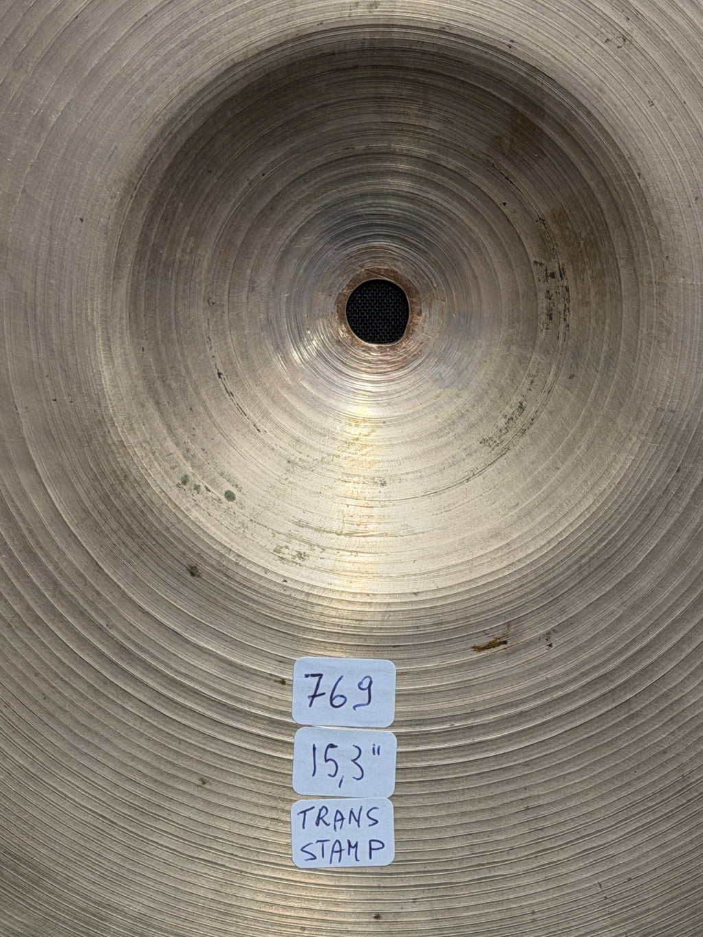 15" Zildjian Avedis Trans Stamp Hi-Hat from 1940's-1950's 769-747 grams