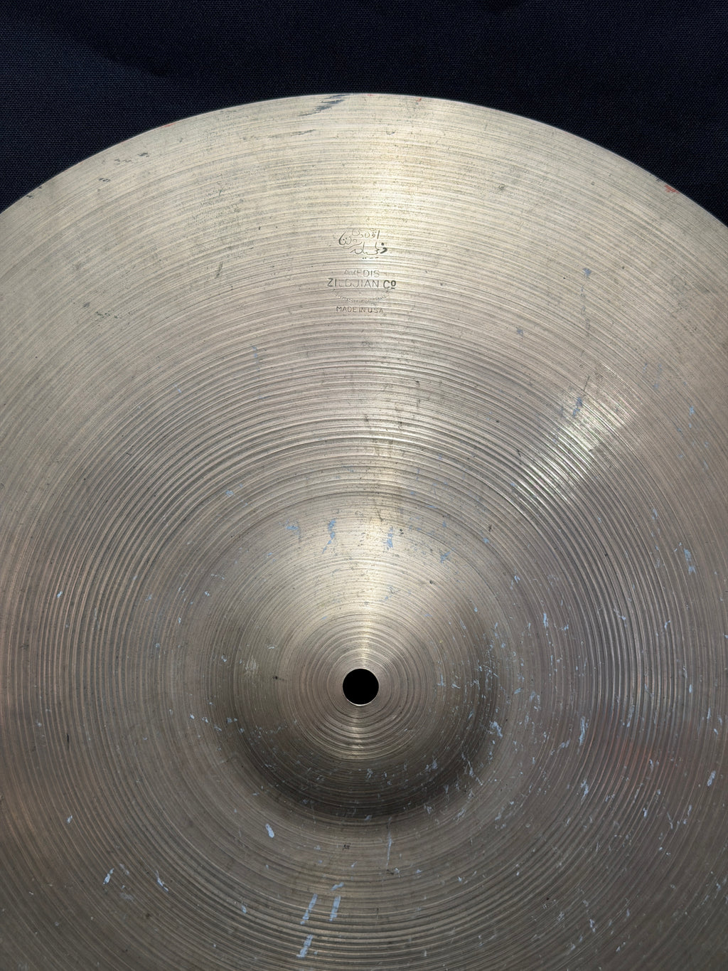 15" Zildjian Avedis Trans Stamp Hi-Hat from 1940's-1950's 769-747 grams