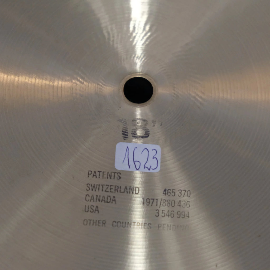 18" Paiste 602 Flat Ride Medium 1623 grams black logo from 1973