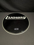 18" Ludwig LW4218 Black Weather Master Block Logo Smooth Resonant Bass Drum Head
