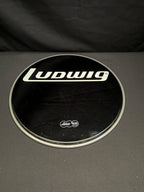 18" Ludwig LW4218 Black Weather Master Block Logo Smooth Resonant Bass Drum Head