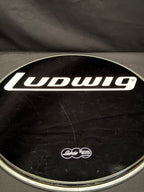 18" Ludwig LW4218 Black Weather Master Block Logo Smooth Resonant Bass Drum Head