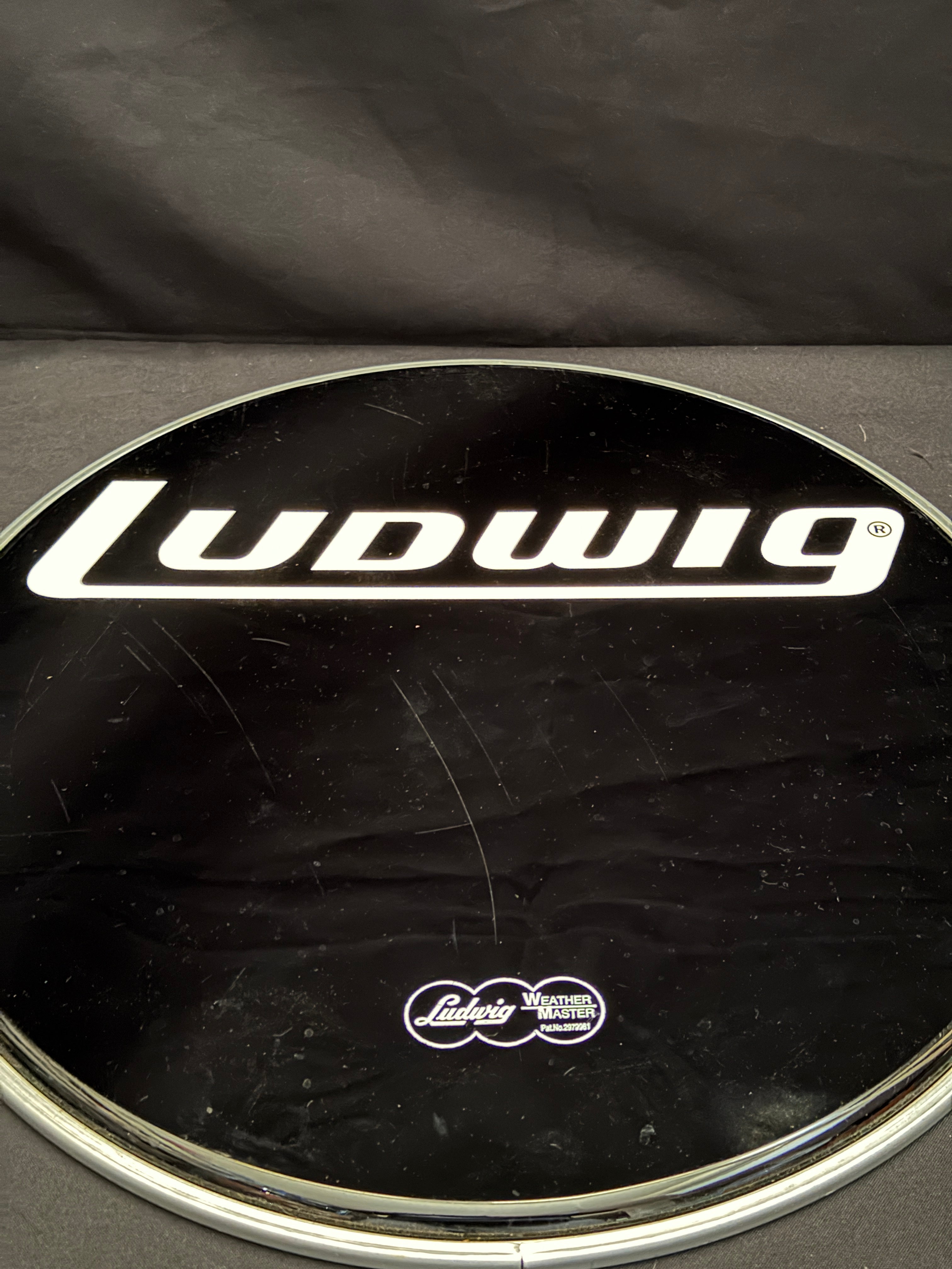 18" Ludwig LW4218 Black Weather Master Block Logo Smooth Resonant Bass Drum Head