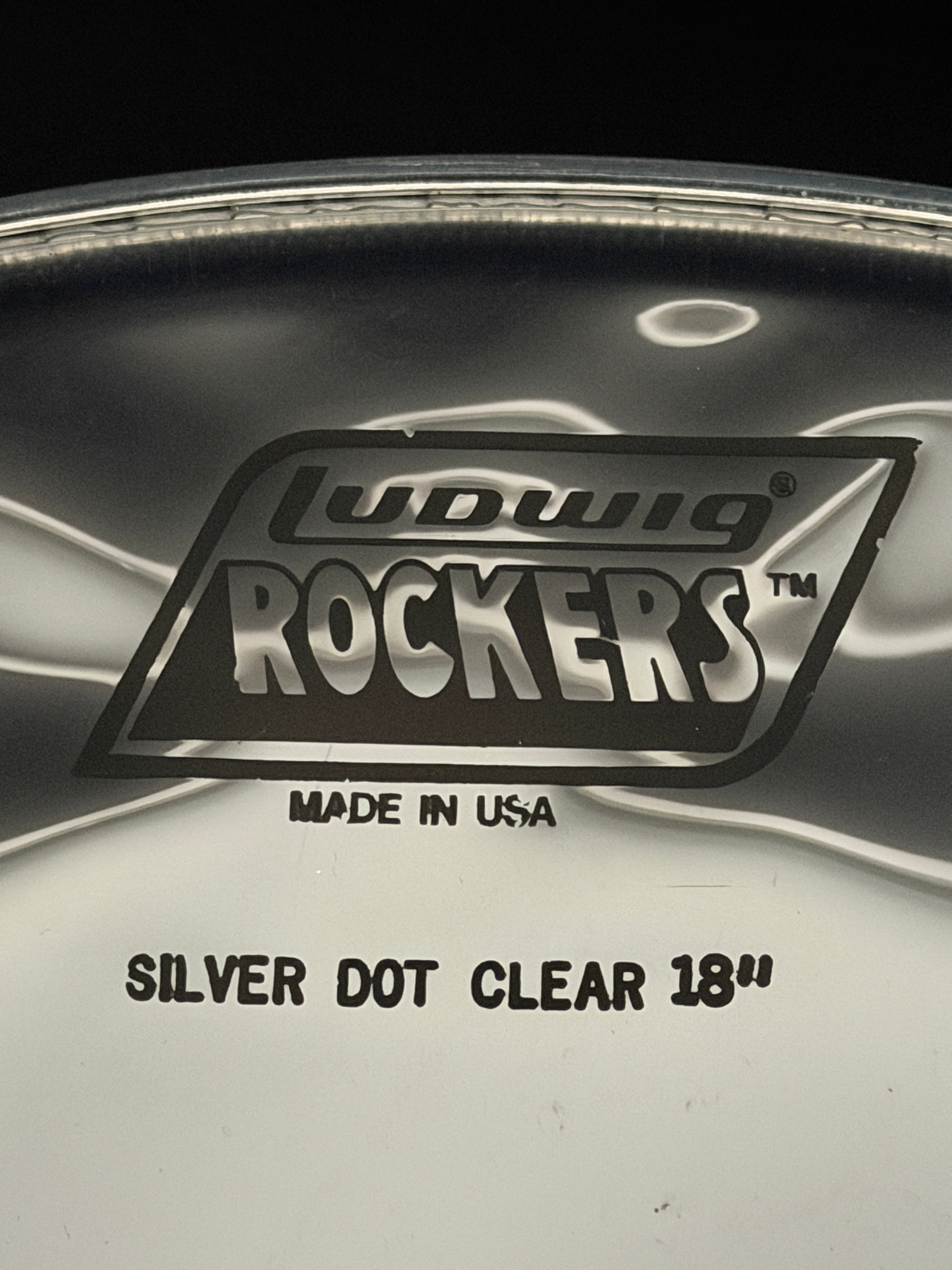 18" Ludwig Rockers Silver Dot Clear Batter Drum Head NOS