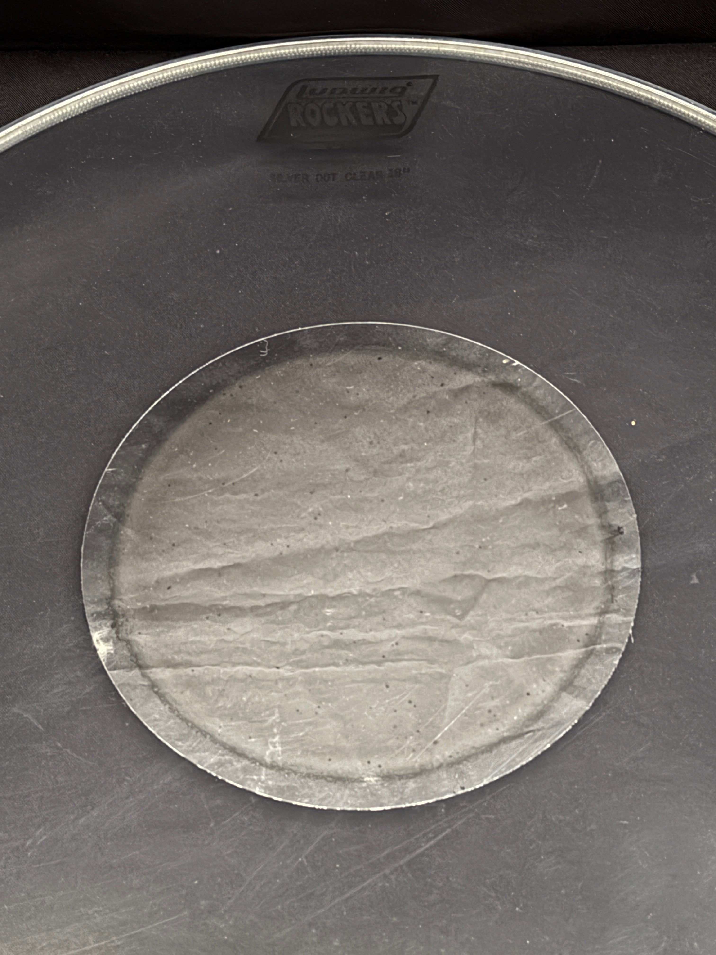 18" Ludwig Rockers Silver Dot Clear Batter Drum Head NOS