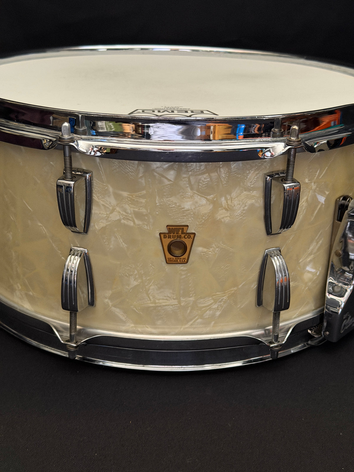 1950's WFL Ludwig New Classic Ray McKinley 14" x 6,5" snare drum White Marine Pearl