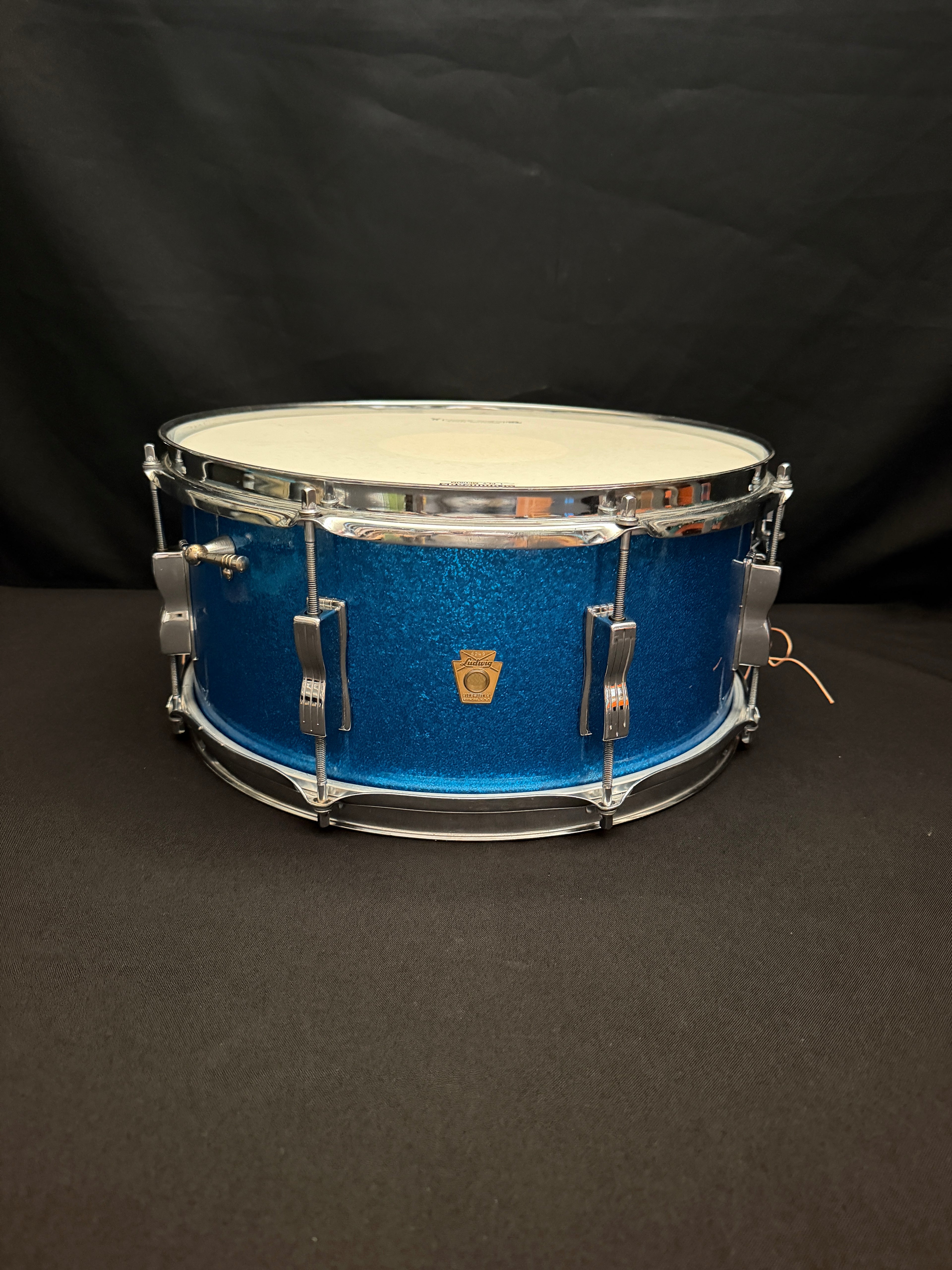 1964 Ludwig Auditorium 14" x 6,5" Blue Sparkle snare drum