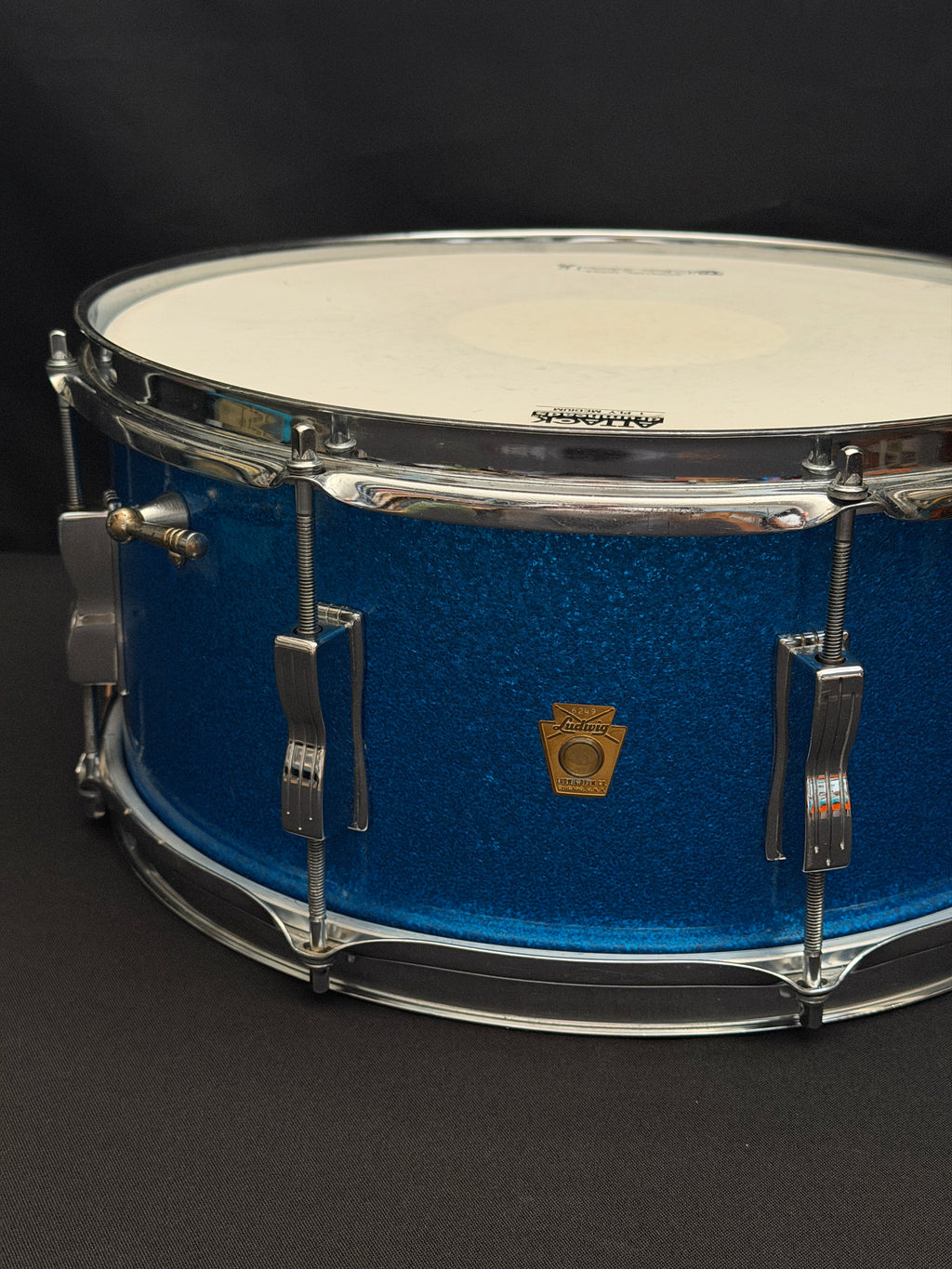 1964 Ludwig Auditorium 14" x 6,5" Blue Sparkle snare drum