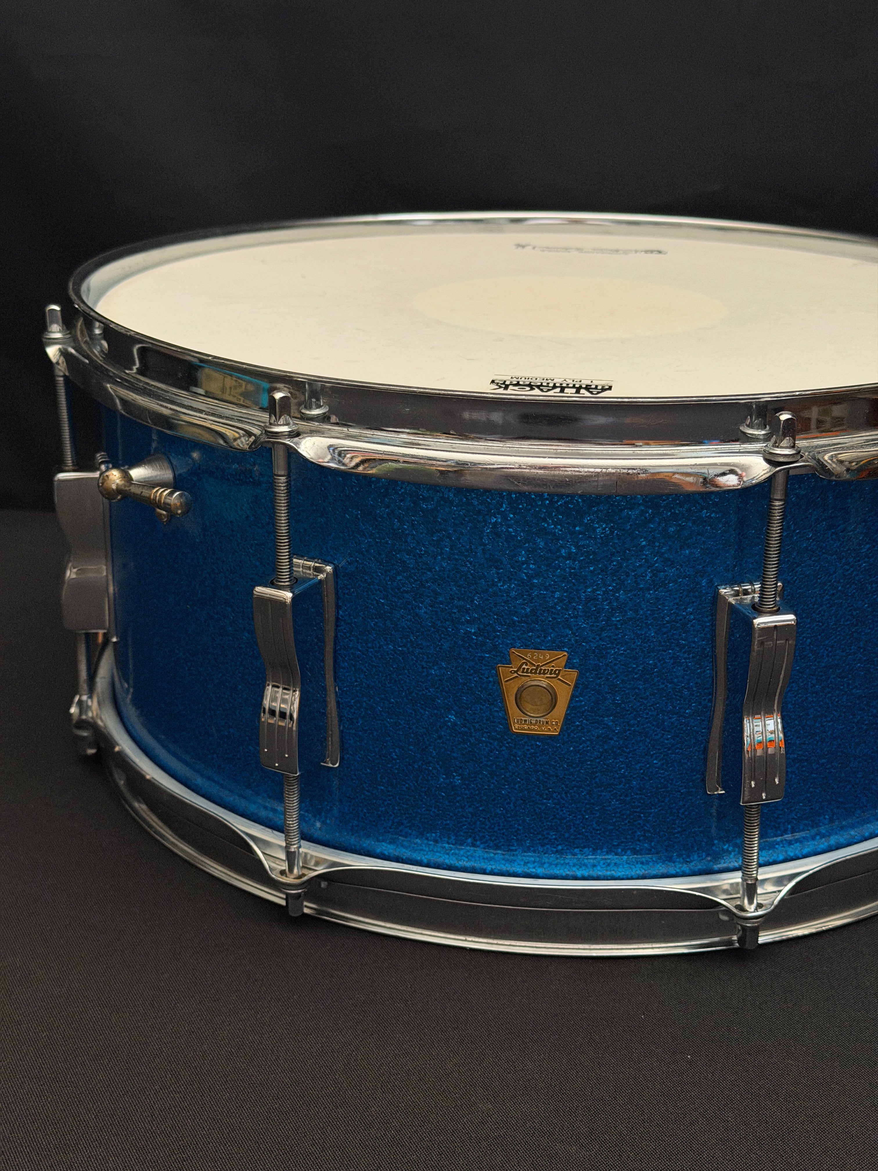 1964 Ludwig Auditorium 14" x 6,5" Blue Sparkle snare drum