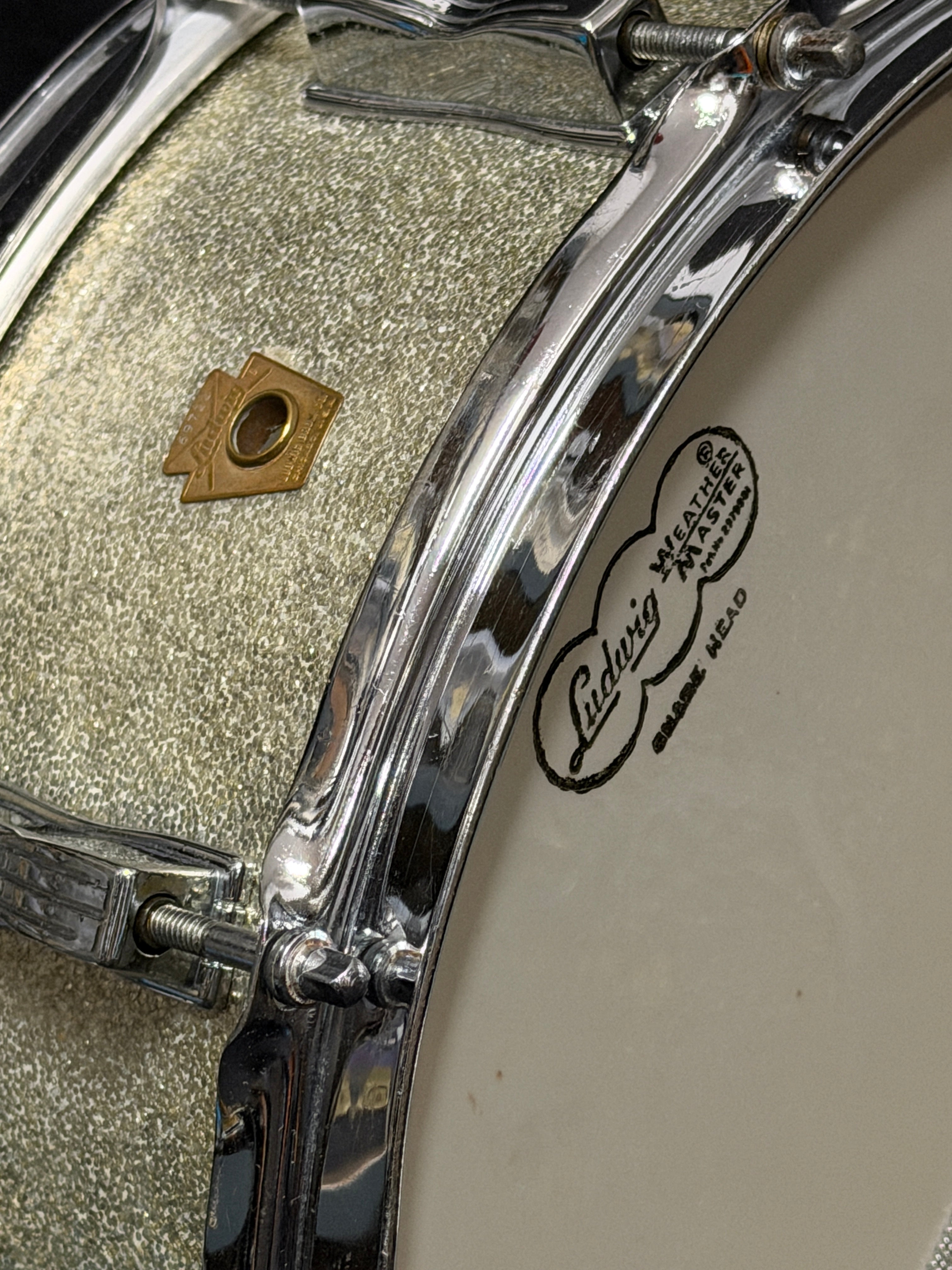 1964 Ludwig Jazz Festival 14" x 5" Silver Sparkle snare drum