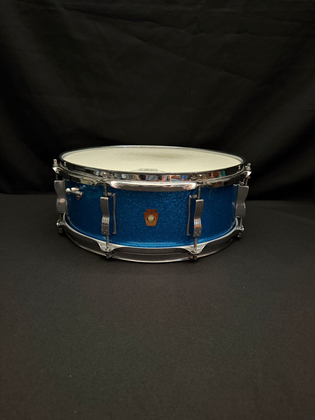 1965 Ludwig Jazz Festival 14" x 5" Blue Sparkle snare drum