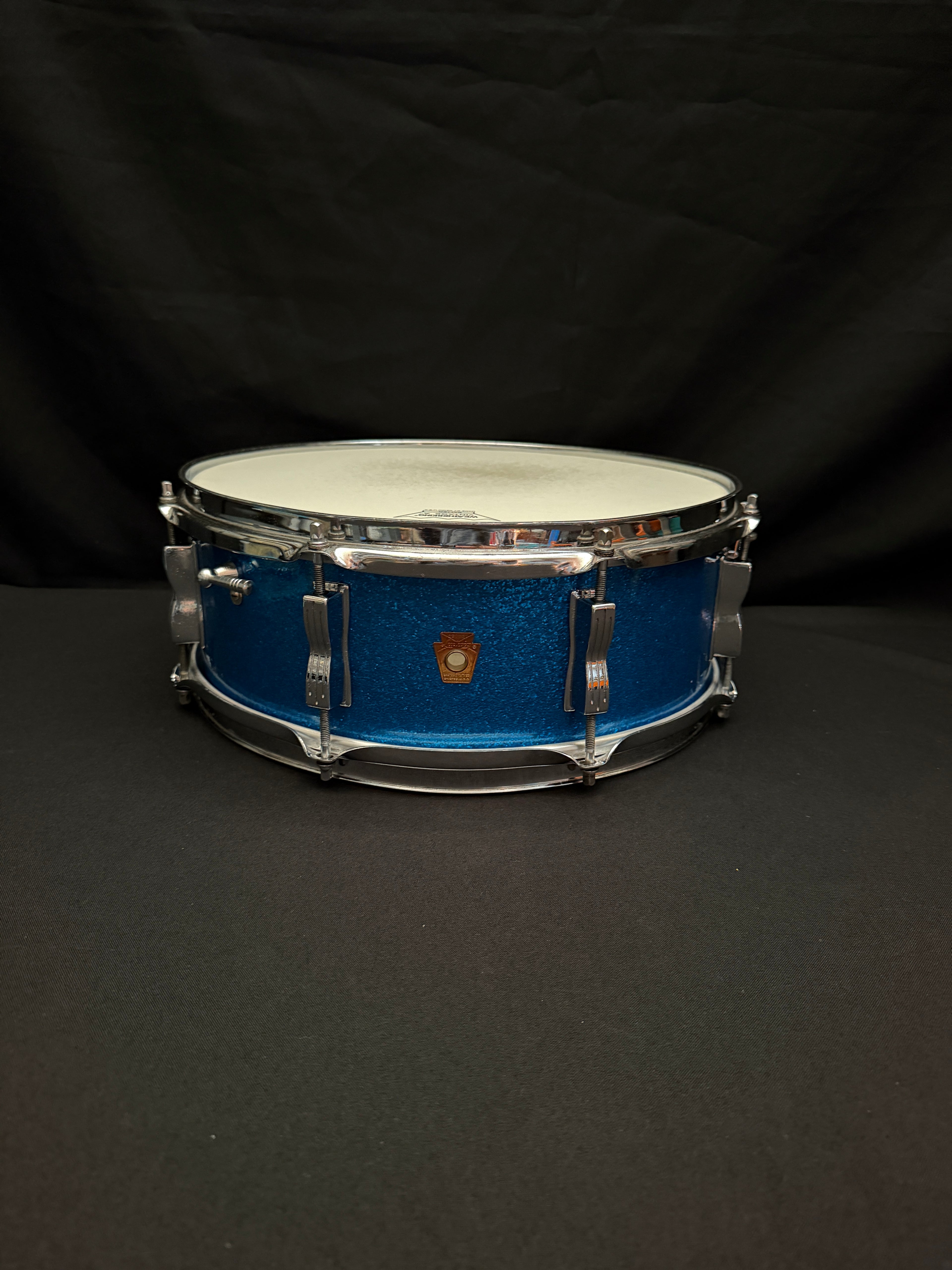 1965 Ludwig Jazz Festival 14" x 5" Blue Sparkle snare drum