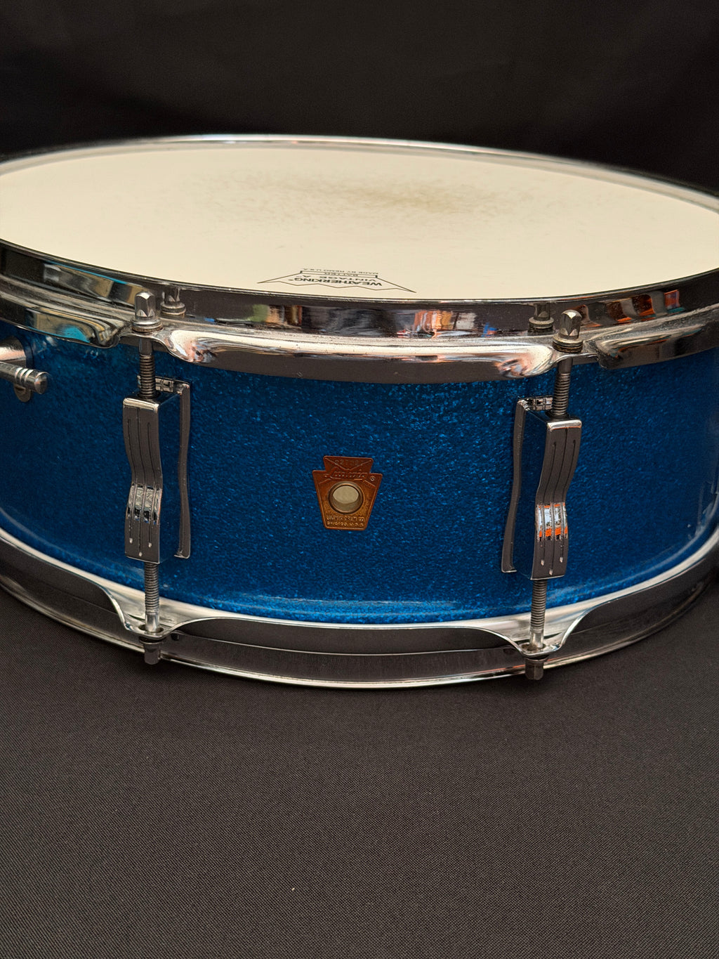 1965 Ludwig Jazz Festival 14" x 5" Blue Sparkle snare drum