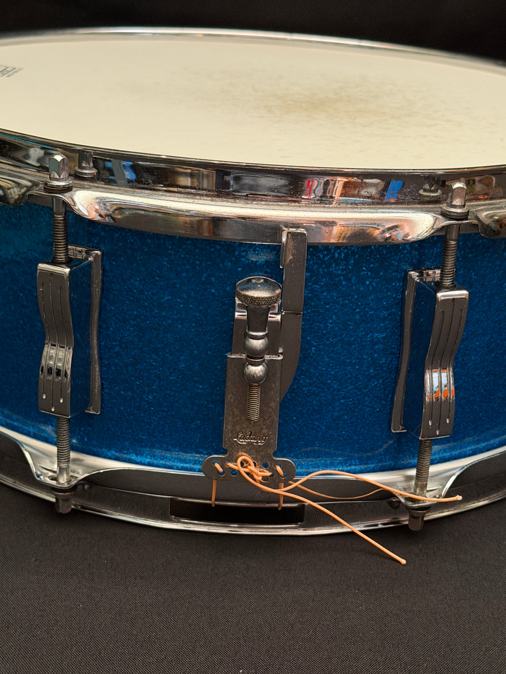 1965 Ludwig Jazz Festival 14" x 5" Blue Sparkle snare drum