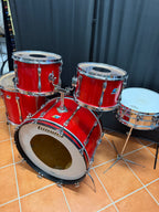 1971 Ludwig Mach 5 Red Cortex 24" - 12" -13" - 16" + Snare 14" x 5" Drumset
