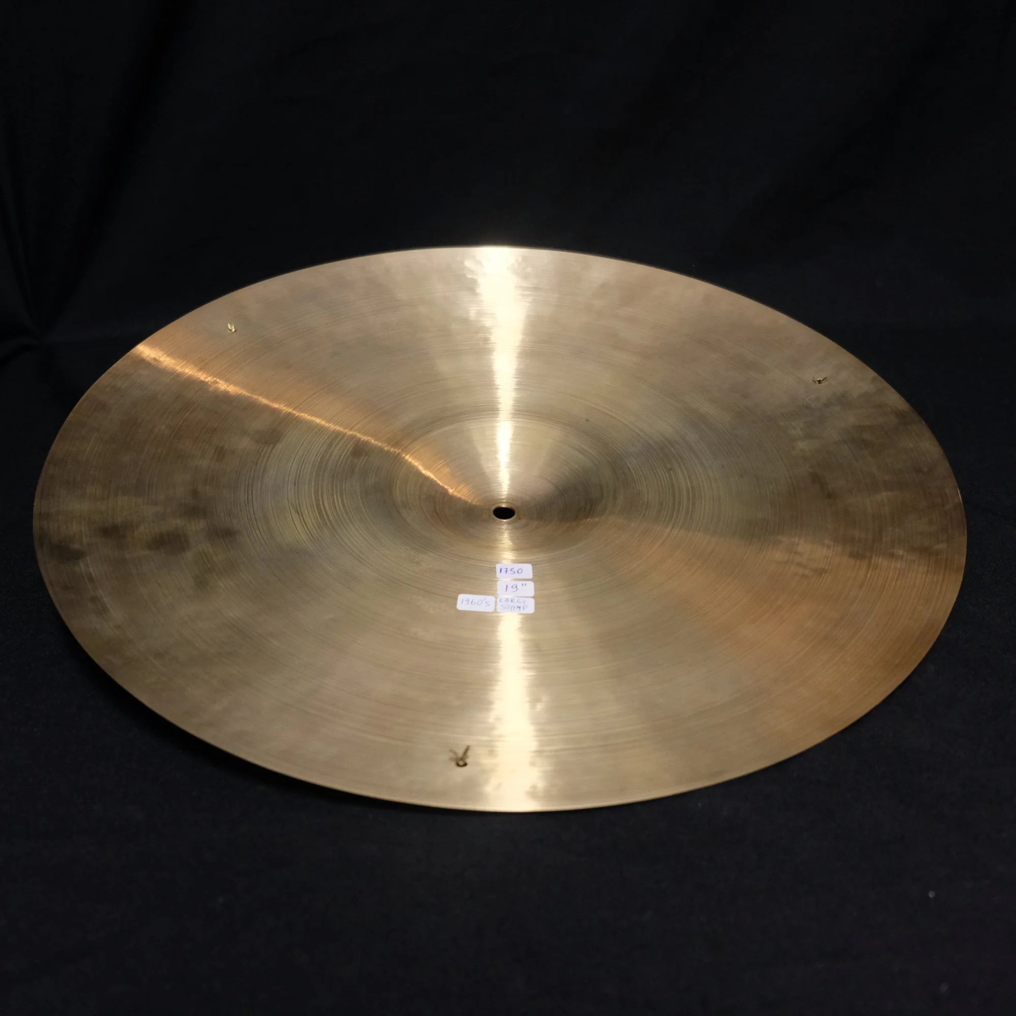 19" Zildjian Avedis Light cymbal with 3 x rivets 1750 grams large stamp 1960's
