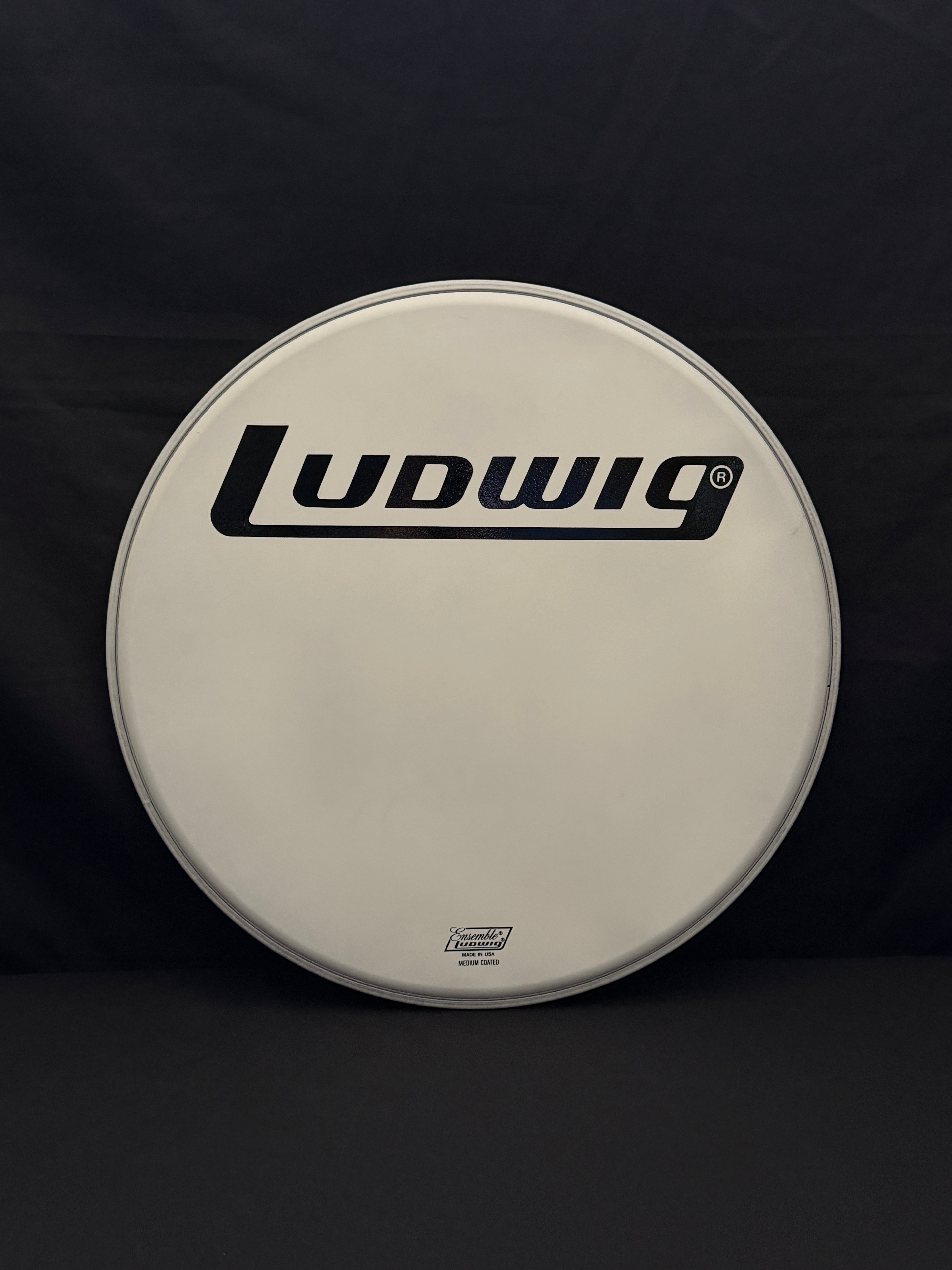 20" Ludwig Ensemble Medium Coated Block Logo Resonant Bass Drum Head from 1980's