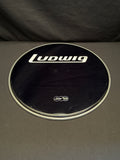 20" Ludwig LW4220 Black Weather Master Block Logo Smooth Resonant Bass Drum Head