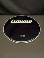 20" Ludwig LW4220 Black Weather Master Block Logo Smooth Resonant Bass Drum Head