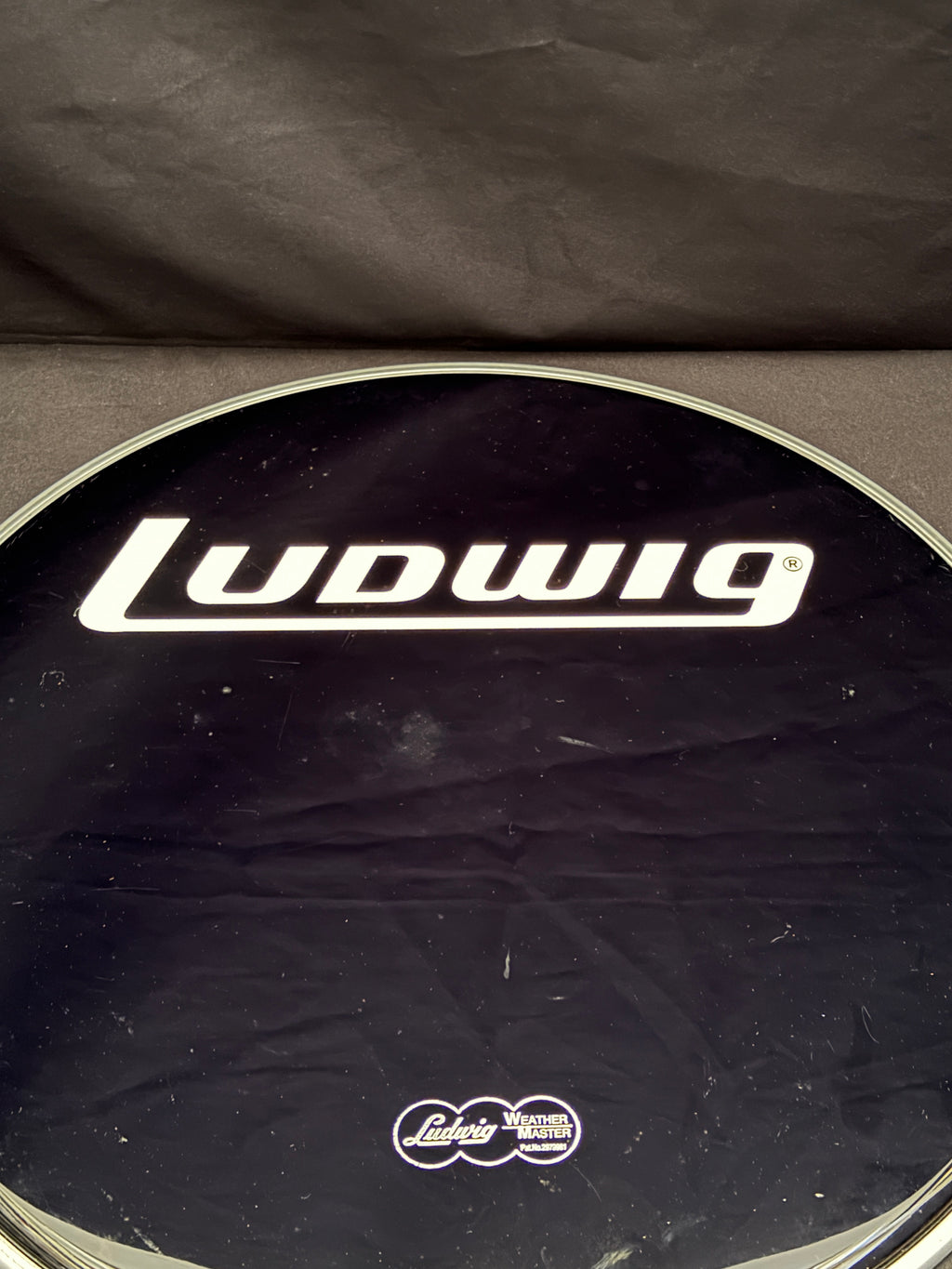 20" Ludwig LW4220 Black Weather Master Block Logo Smooth Resonant Bass Drum Head