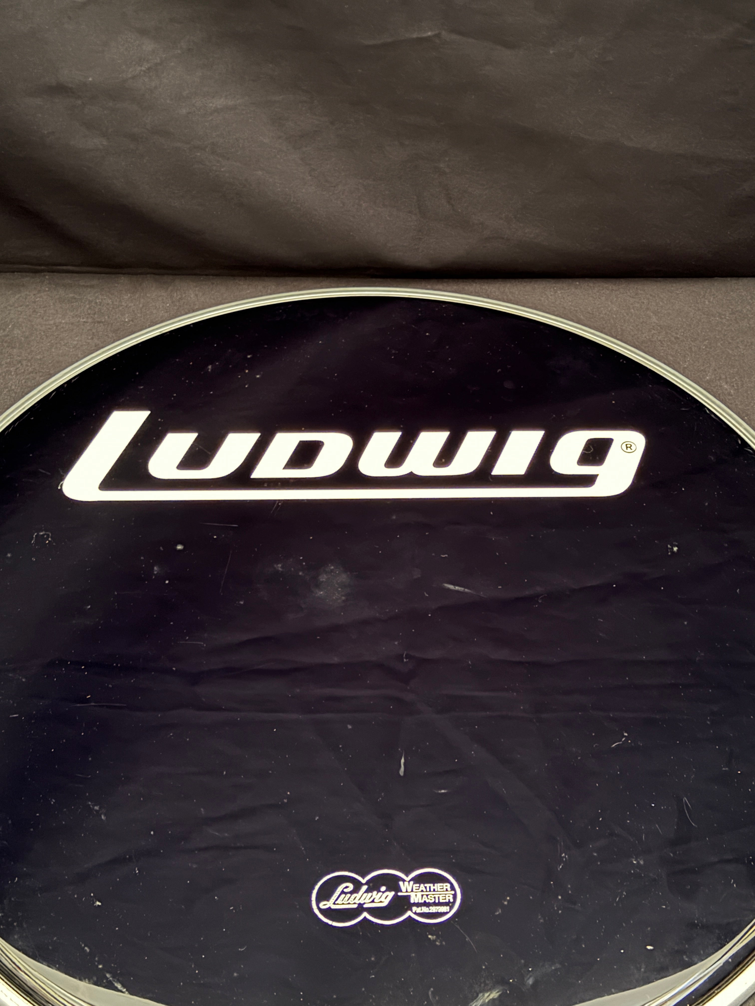 20" Ludwig LW4220 Black Weather Master Block Logo Smooth Resonant Bass Drum Head