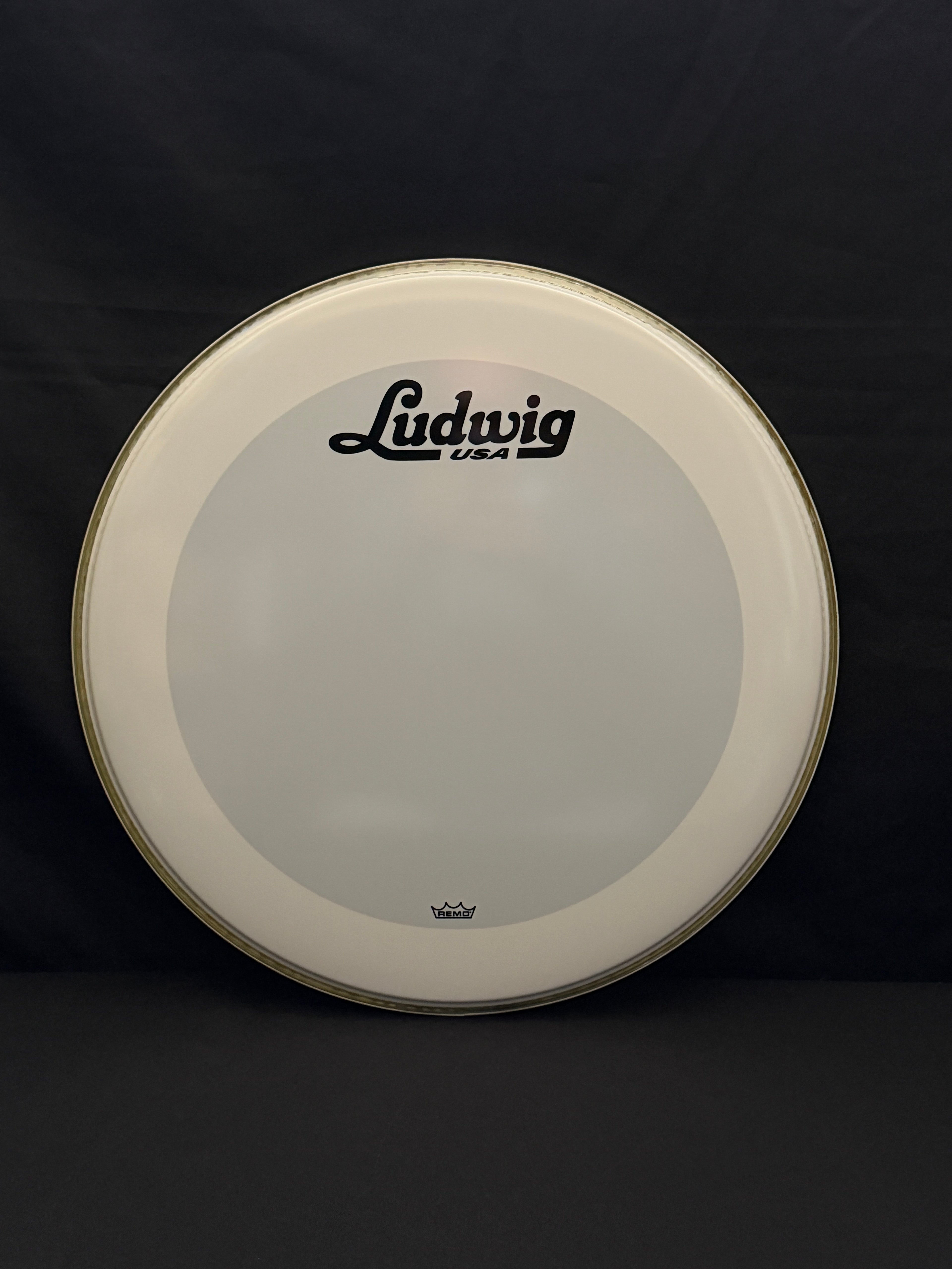 20" Ludwig by Remo Script Logo Powerstroke Smooth White Resonant Bass Drum Head