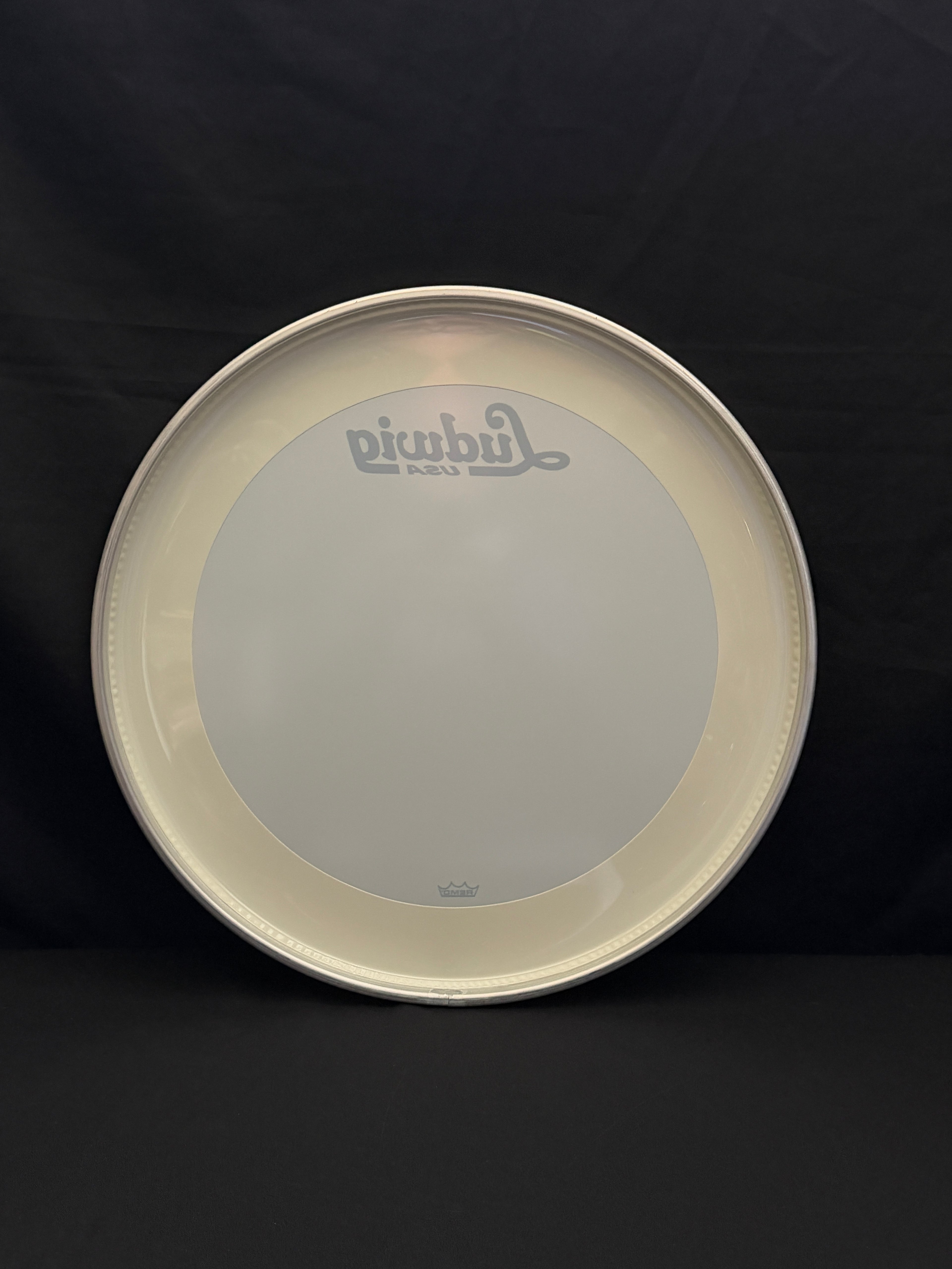 20" Ludwig by Remo Script Logo Powerstroke Smooth White Resonant Bass Drum Head