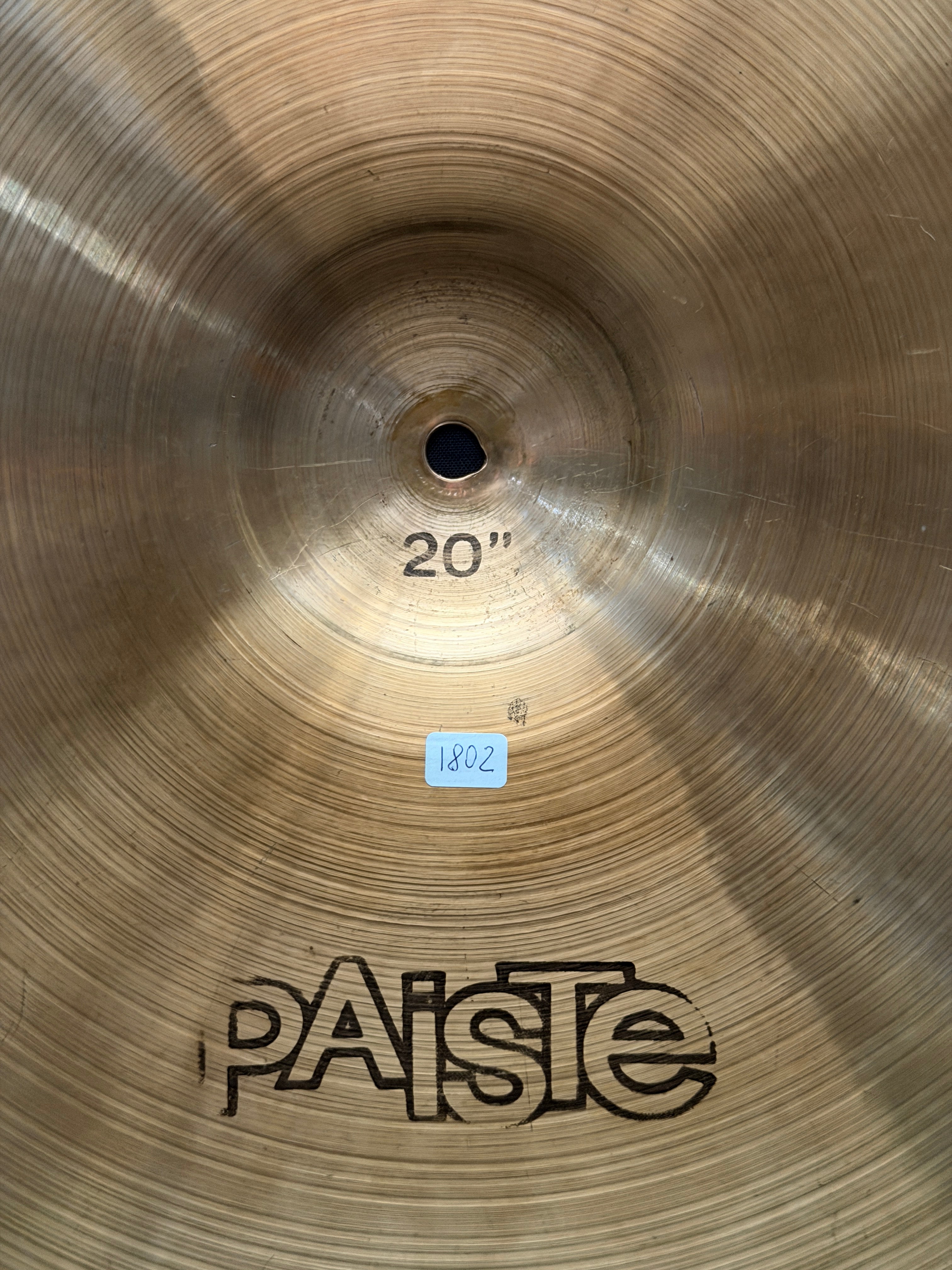 20" Paiste 2002 Crash 1900 grams from 1972 Pre-Serial