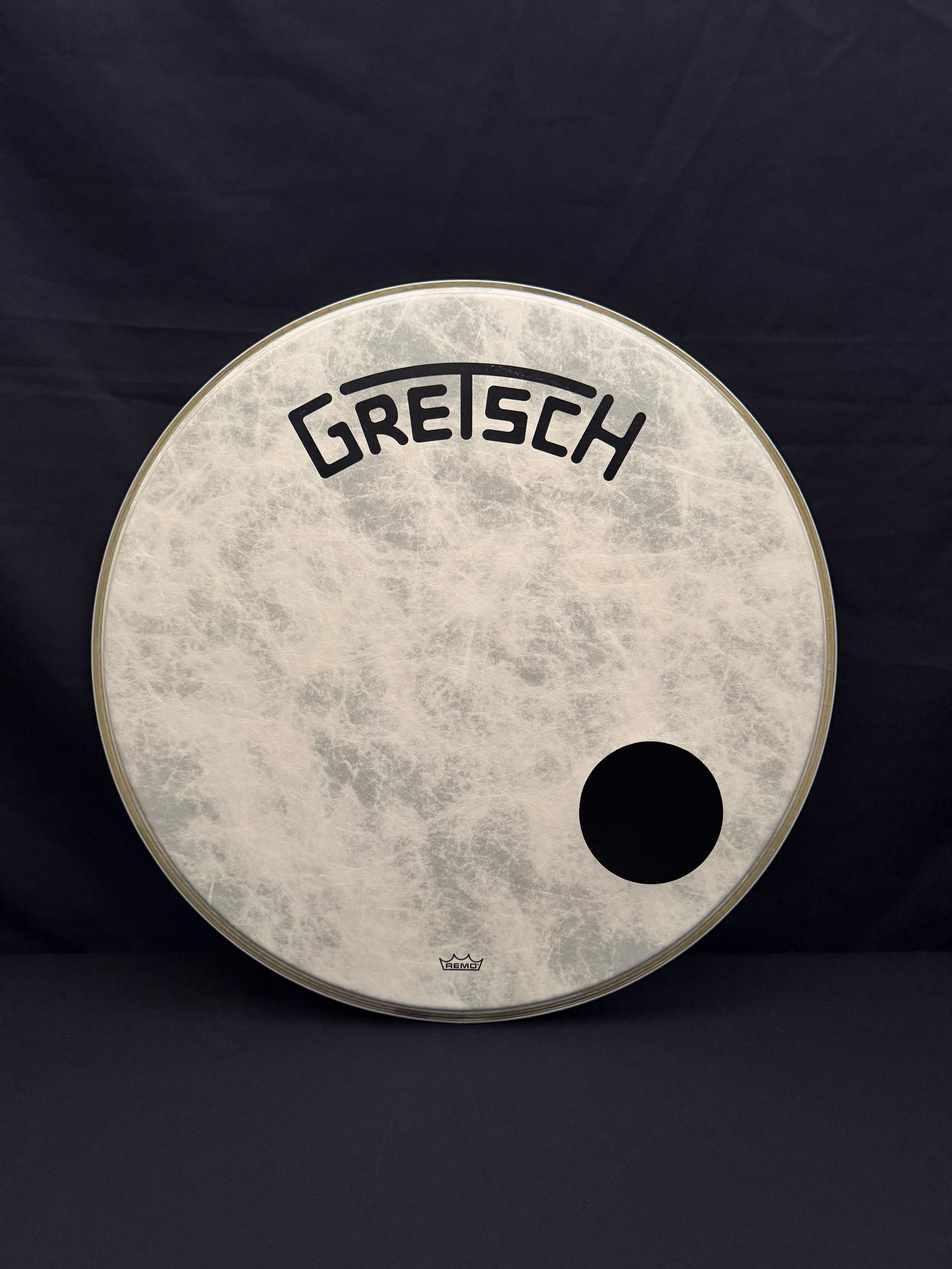 20" Remo Fiberskyn Gretsch logo resonant bass drum head