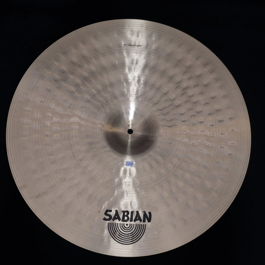22" Sabian Artisan Light Ride 2650 grams