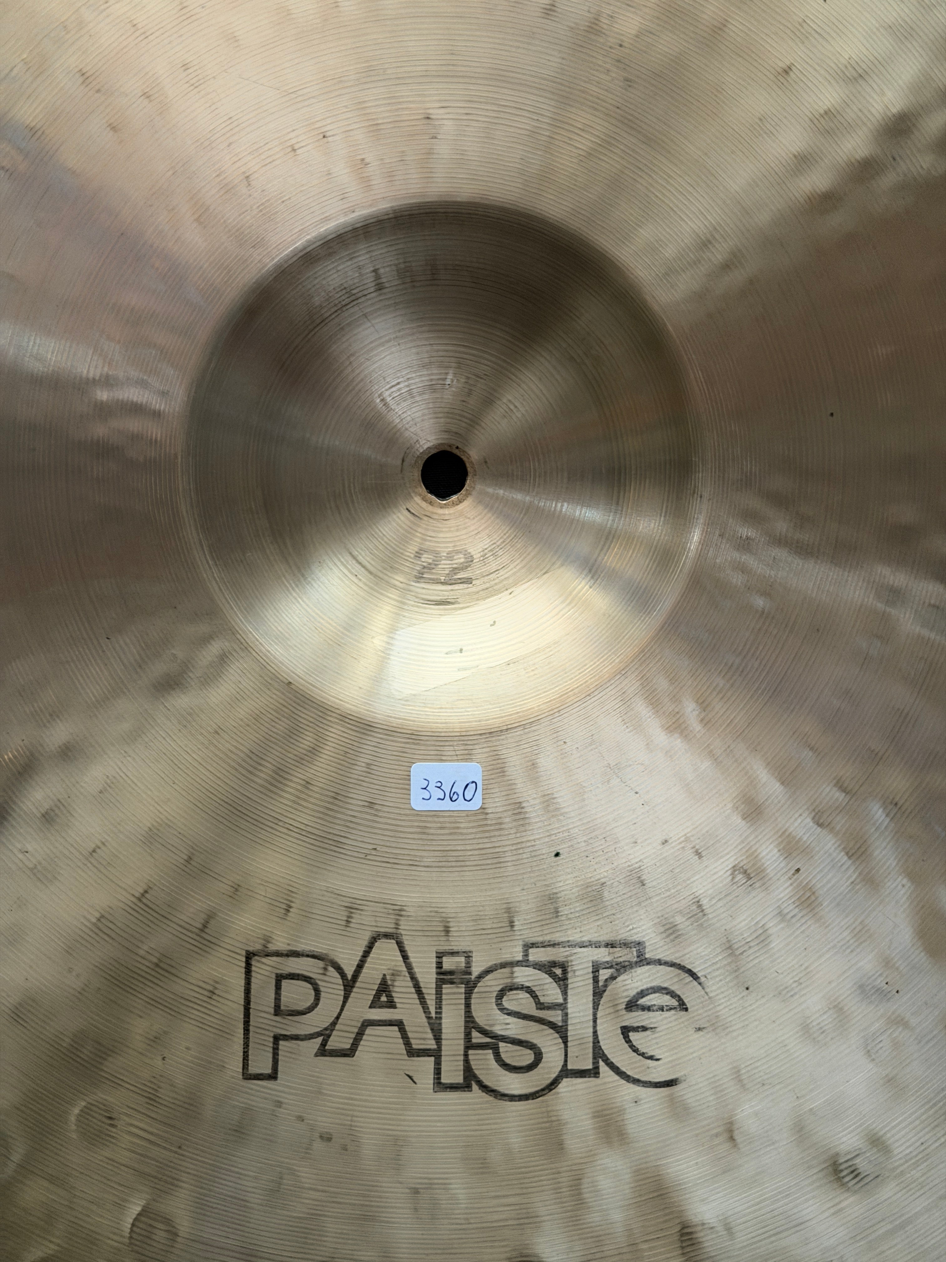 22" Paiste 602 Dark Ride 3360 grams from 1977