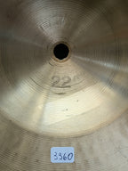 22" Paiste 602 Dark Ride 3360 grams from 1977