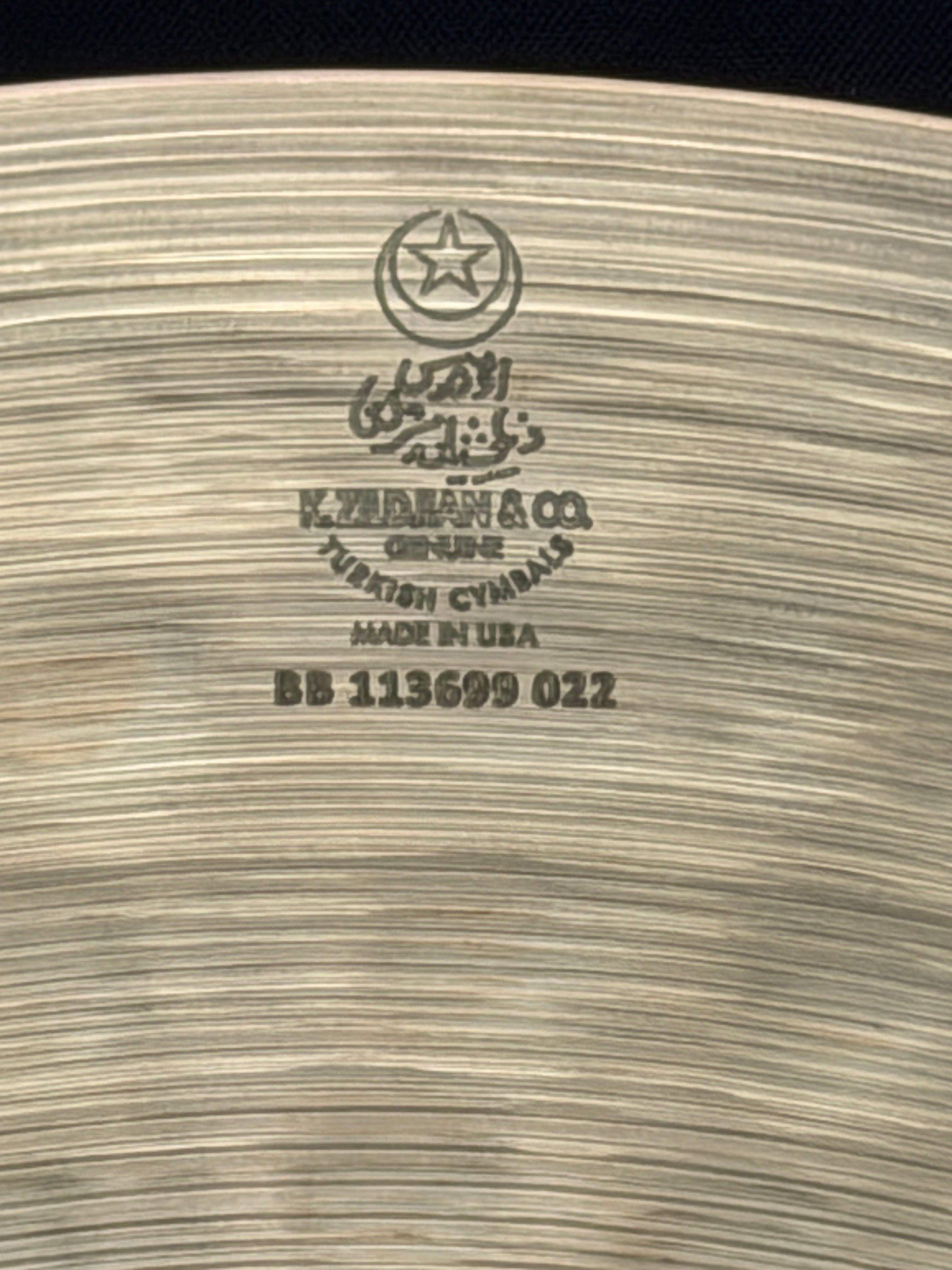 22" Zildjian K Constantinople Medium Ride 2656 grams